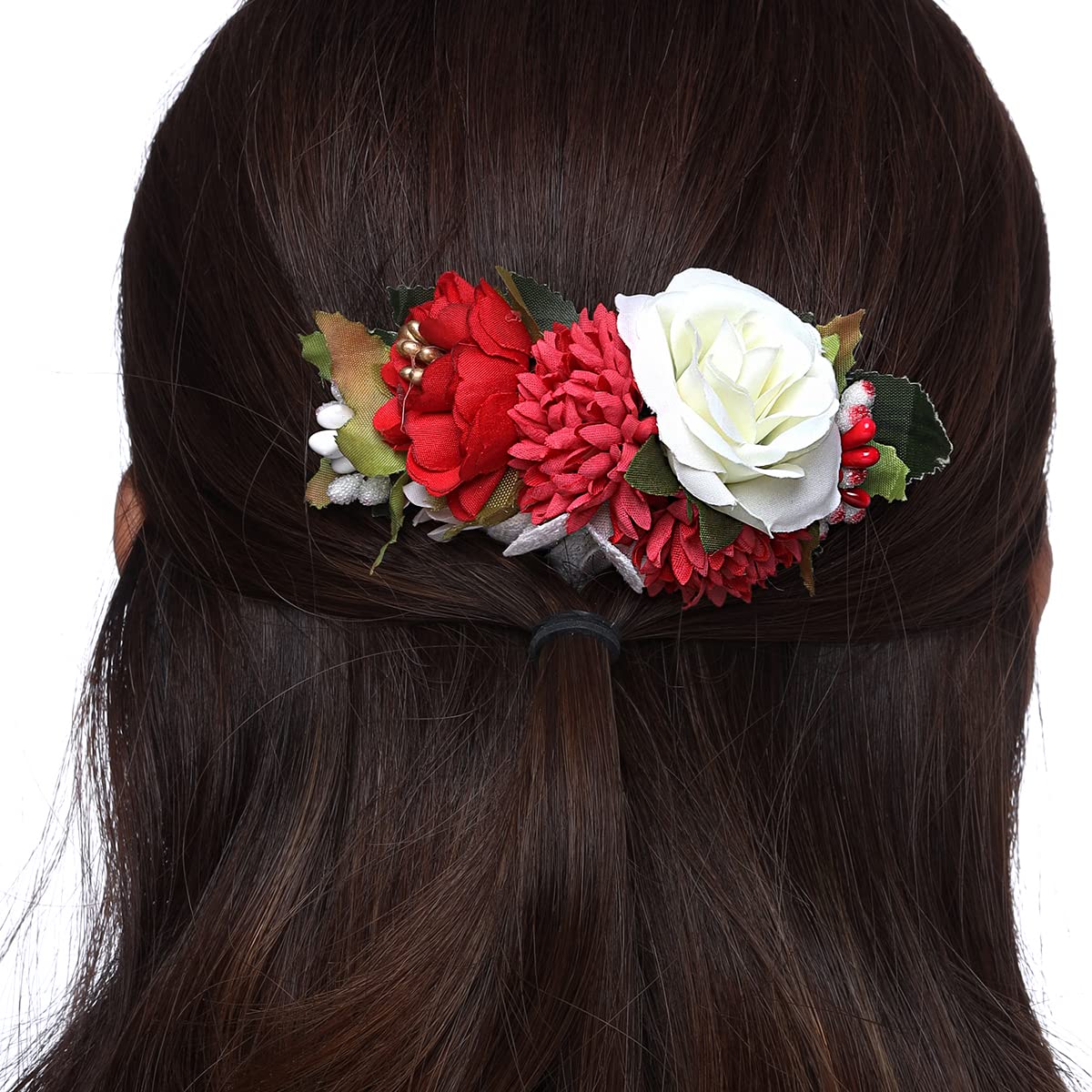 Yellow Chimes Comb Hair Pin for Women - Floral Hair Clip, Bridal Wedding Hair Accessories, Side Pin & Juda Pin - Perfect for Weddings, Parties & Everyday Styling