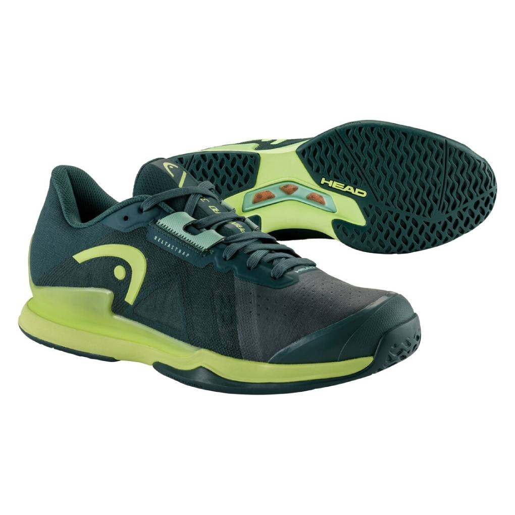 Head Sprint Pro 3.5 Men's Tennis Shoes - Lightweight Performance Court Shoes for Men - Green - Perfect for Competitive Play & Casual Wear