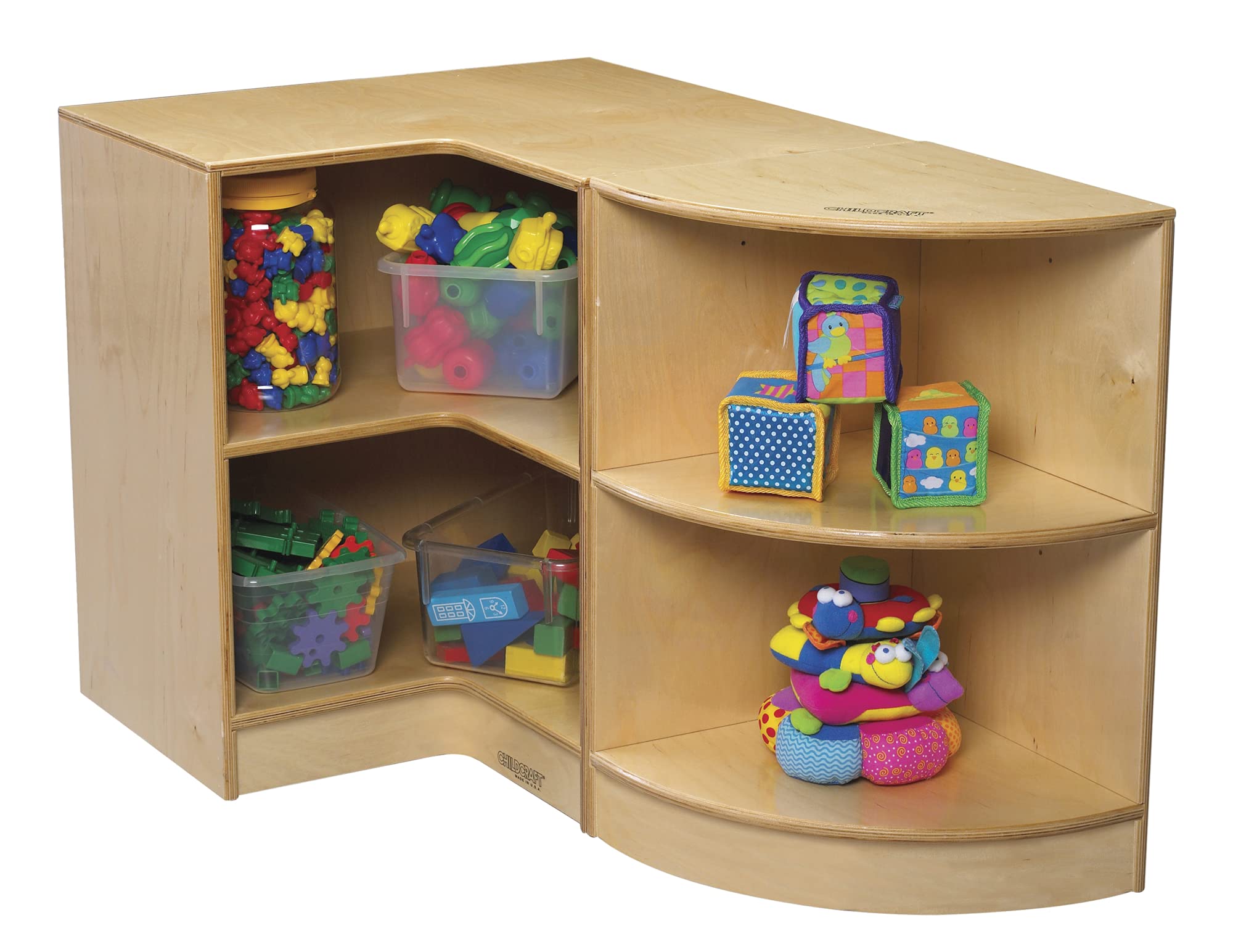 Childcraft White Wooden Corner Shelf for Kids Room - 14.25