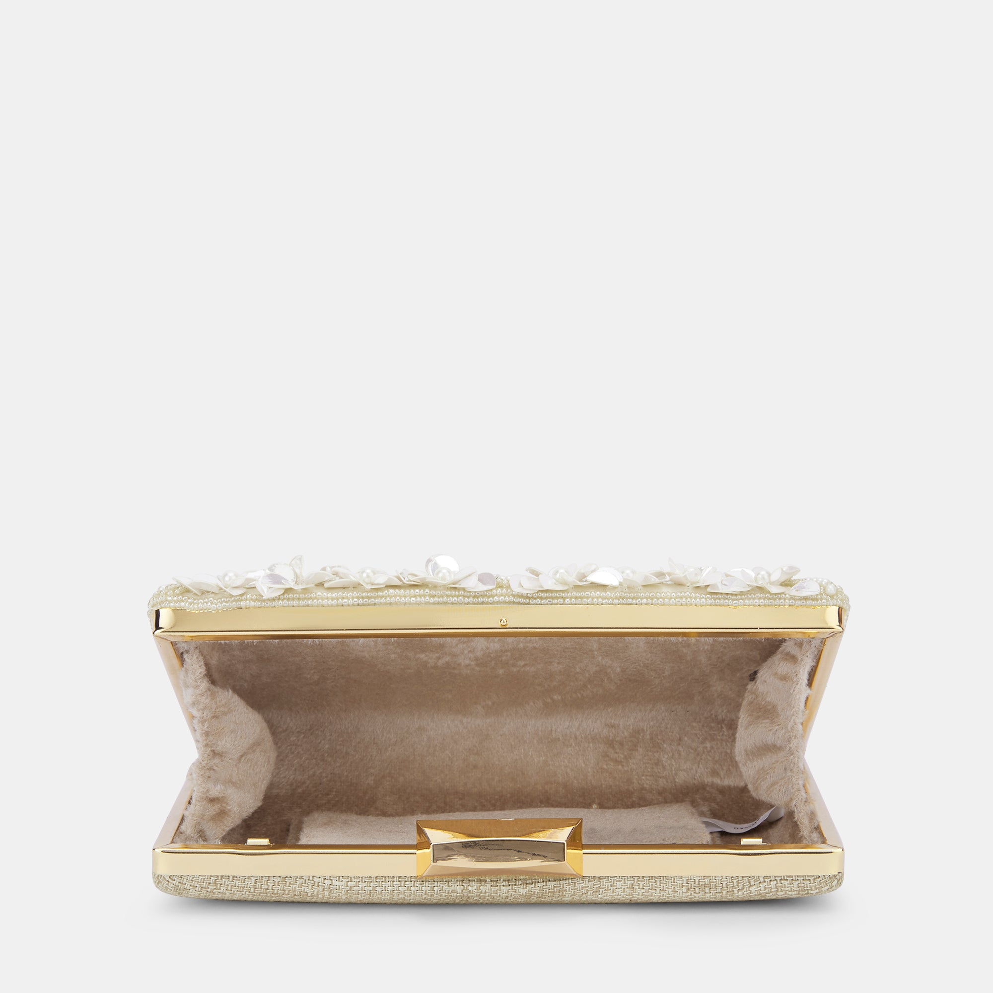 Lavie Luxe White Floral Women's Medium Clutch Purse - Elegant Evening Bag for Parties, Weddings & Special Occasions
