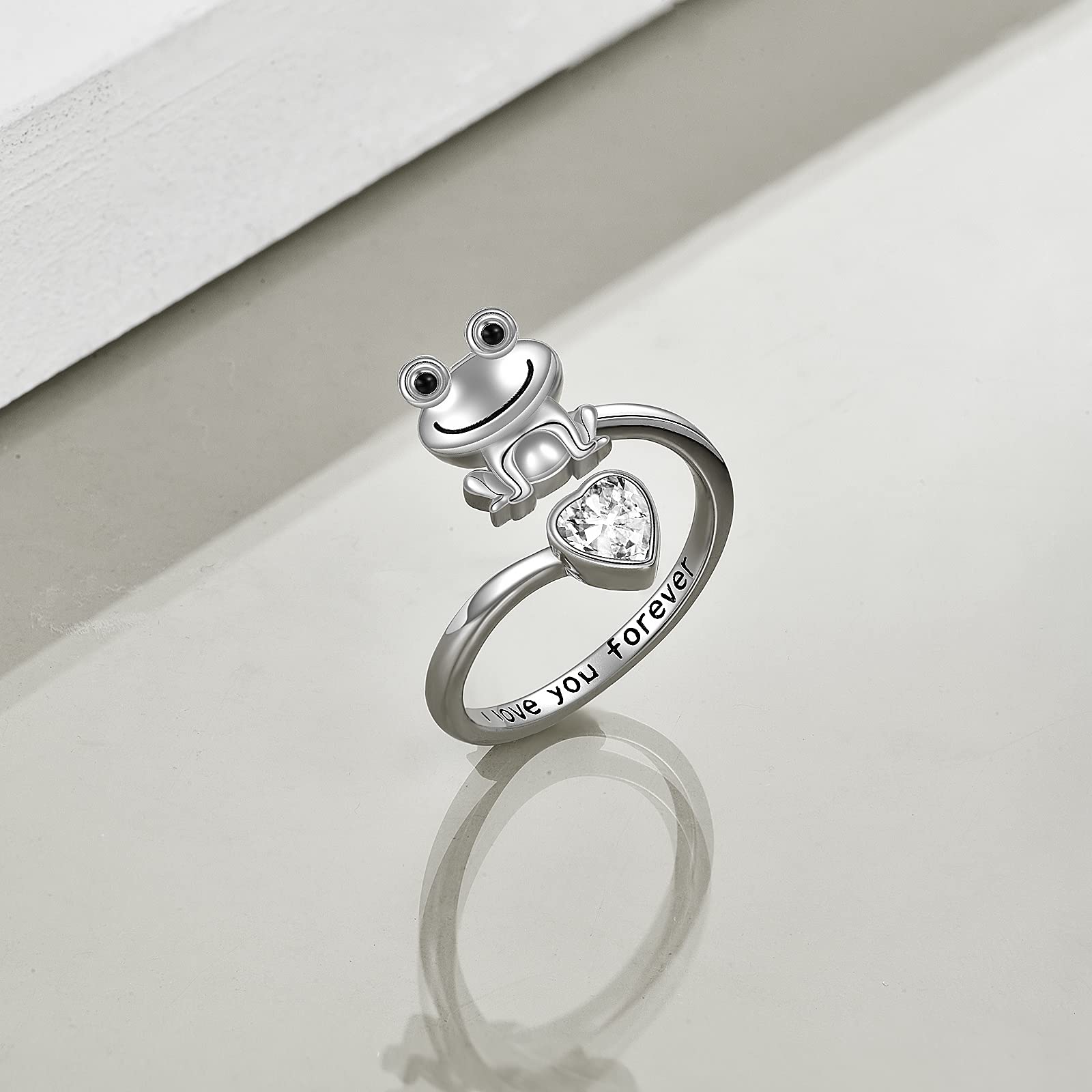 925 Sterling Silver Anxiety Relief Rings for Women & Men - Frog, Wolf, Dragonfly, Hummingbird, Fox, Elephant, Panda, Red Panda & Angel Wings Designs | Open Adjustable Rings for Stress Relief, Meditation & Everyday Wear