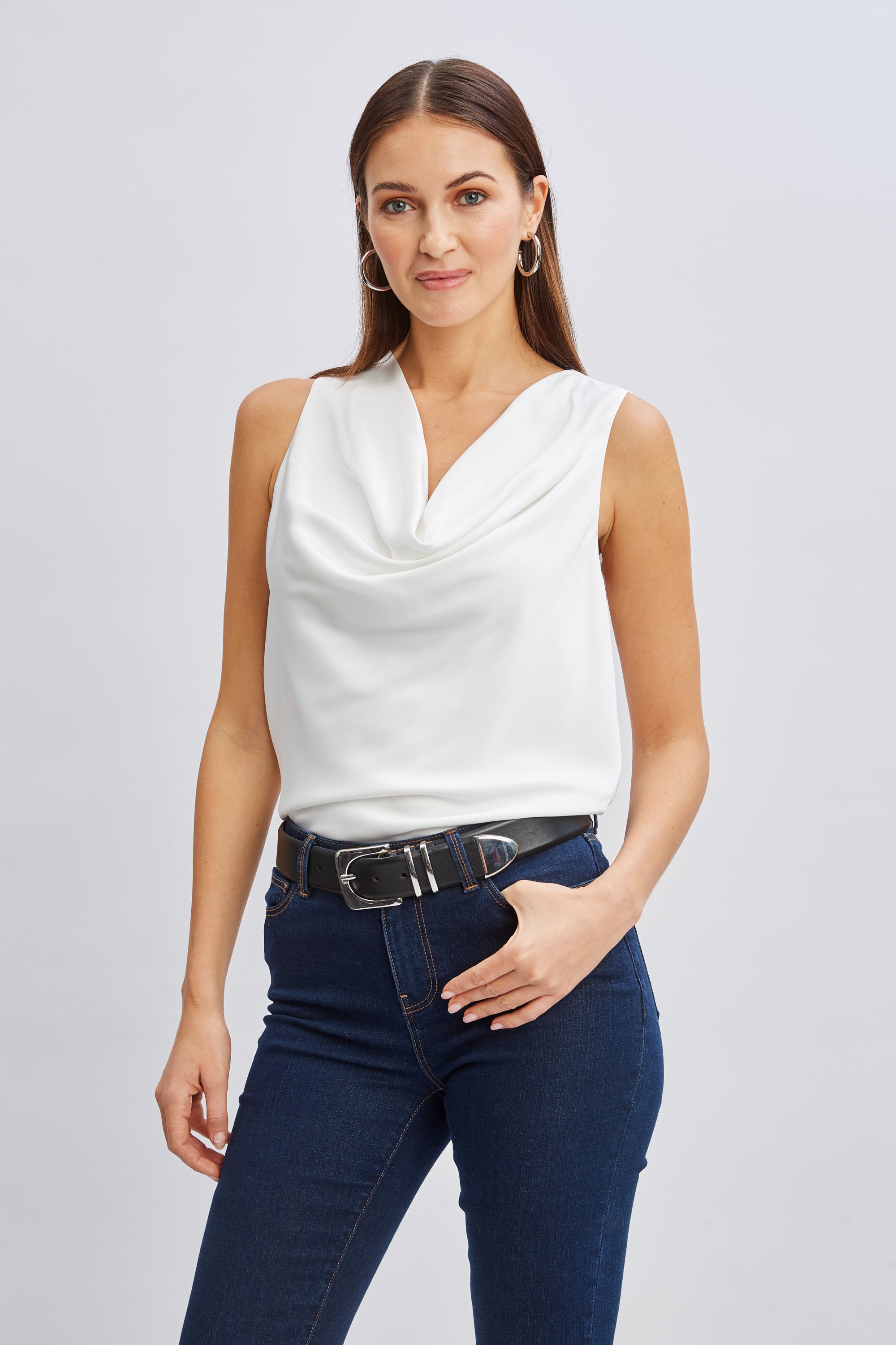 Silk Satin Cowl Neck Blouse for Women - Elegant & Comfortable Tunic Top for Casual Wear, Office & Evening Outfits