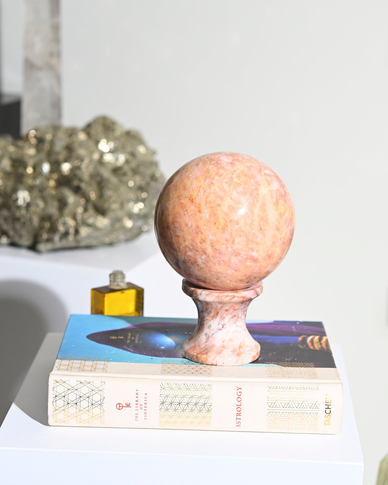 7lbs Pink Marble Sphere - Decorative Home & Office Accent for Zen Gardens, Meditation Spaces, and Luxury Interior Design