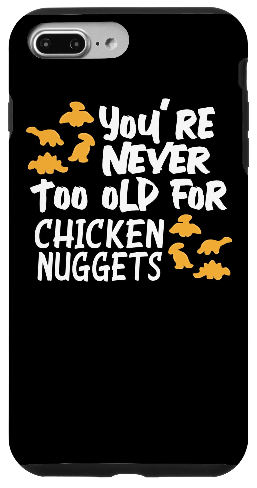 iPhone 7 Plus/8 Plus Case - Funny Dinosaur Chicken Nuggets Design - Perfect Gift for Kids & Men - Durable Protective Phone Cover for School, Work & Daily Use