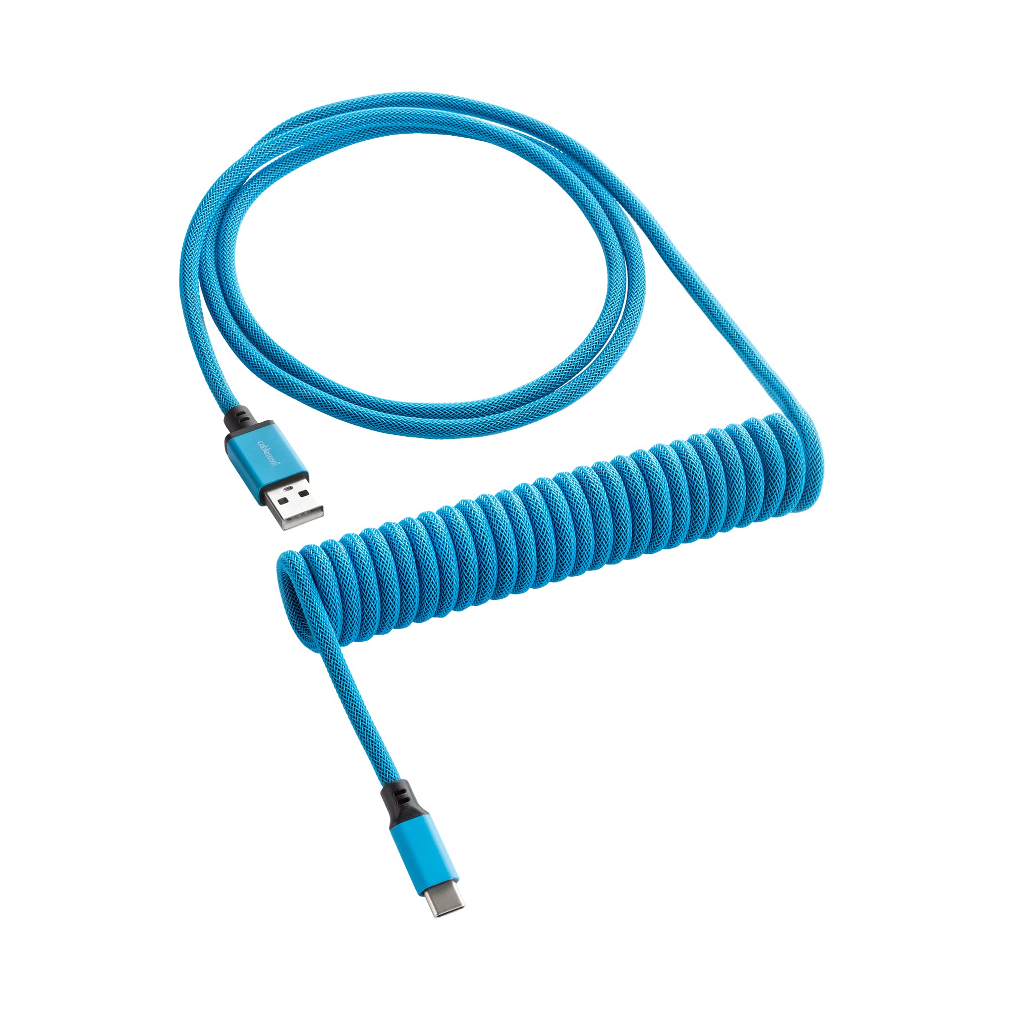 CableMod Classic Coiled Keyboard Cable - USB A to USB C (5ft, Spectrum Blue) | Premium Braided USB Cable for Mechanical Keyboards, Gaming Setup & Office Workstation Accessories