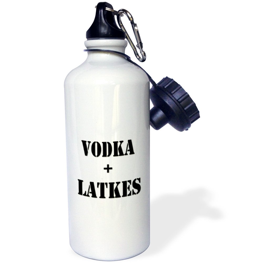 3D Rose Funny Quotes Vodka Plus Yiddish Potatoes Latkes Straw Water Bottle - Insulated Stainless Steel Tumbler for Office, Gym & Outdoor Activities
