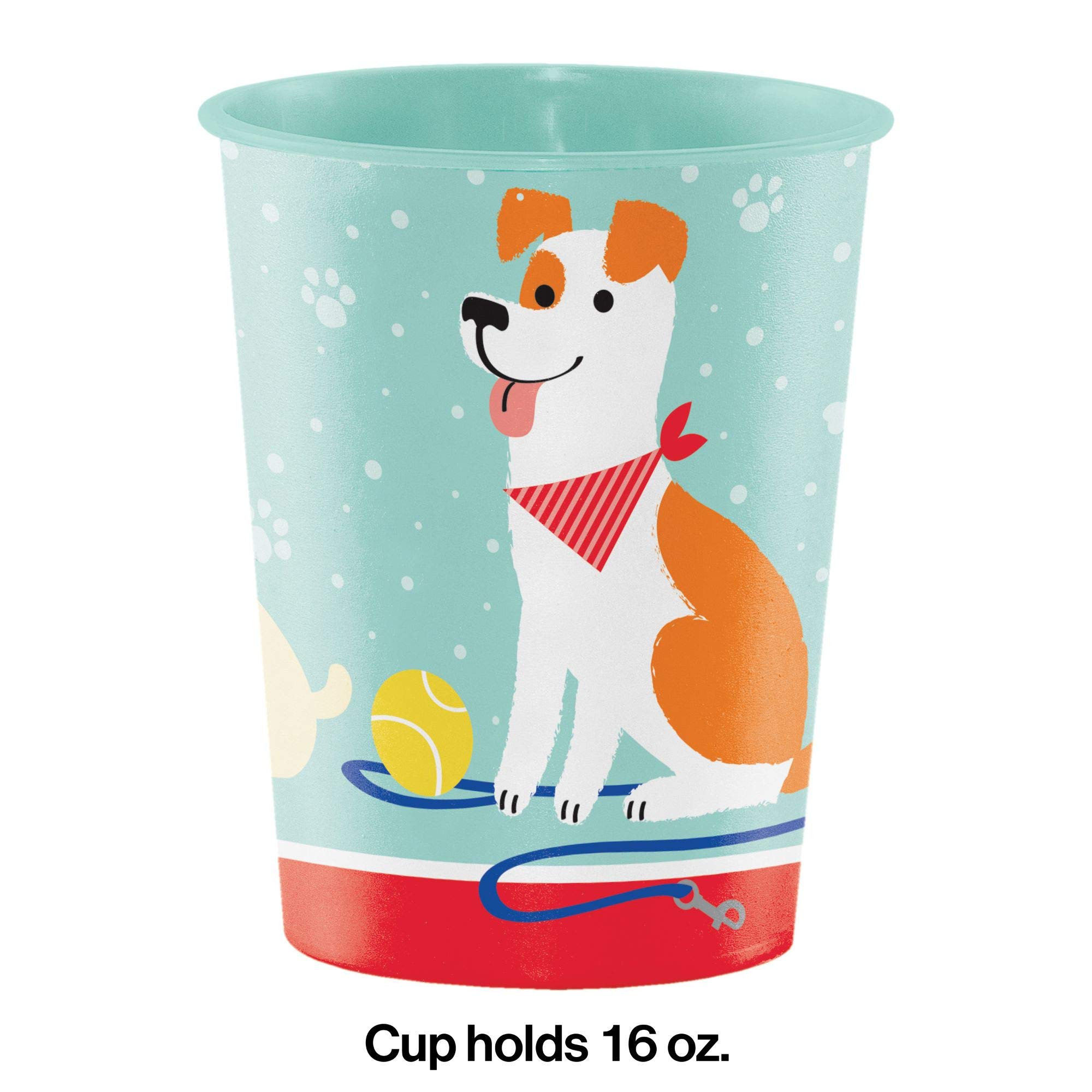 12-Pack Orange & White Dog Print Party Cups 4.5