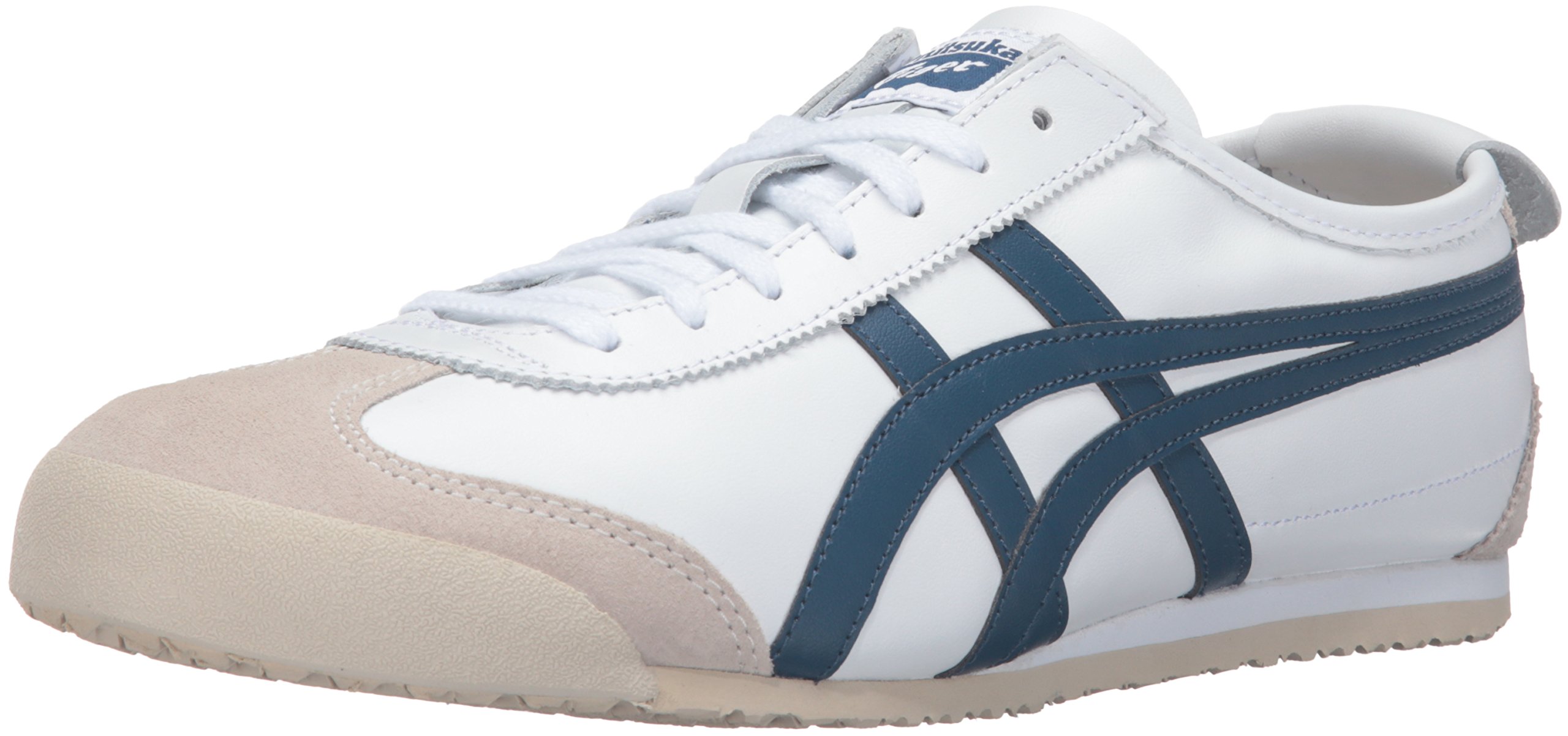 Onitsuka Tiger Mexico 66 Vintage Leather Sneakers for Men - Retro Athletic Shoes for Running, Walking & Casual Wear - Classic White & Red Colorway