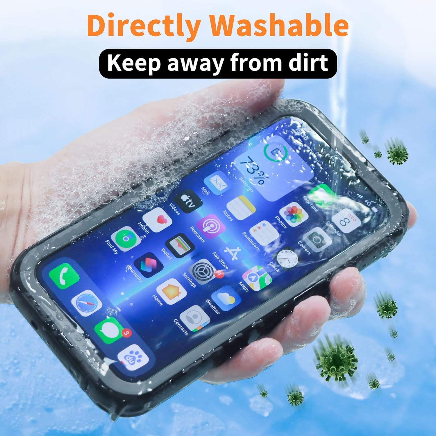 iPhone 12/12 Pro Waterproof Shockproof Case with Screen & Camera Protector - Heavy Duty 360° Full Body Protection, Dustproof Hard Bumper for Outdoor, Sports & Underwater Use
