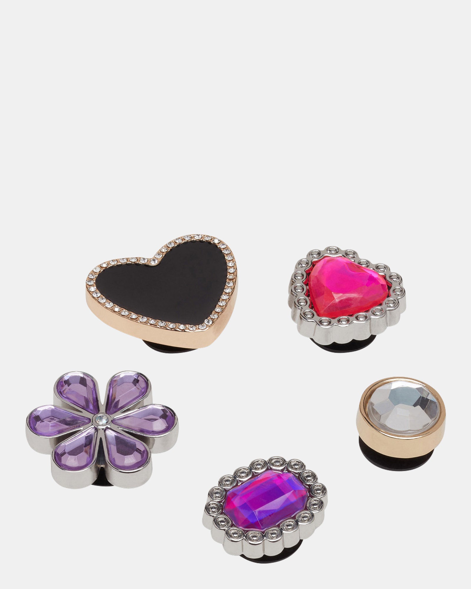Bejeweled Jibbitz Charms 5-Pack - Multi Color Shoe Accessories for Crocs - Perfect for Kids & Adults Fashion, Gifts & DIY Customization