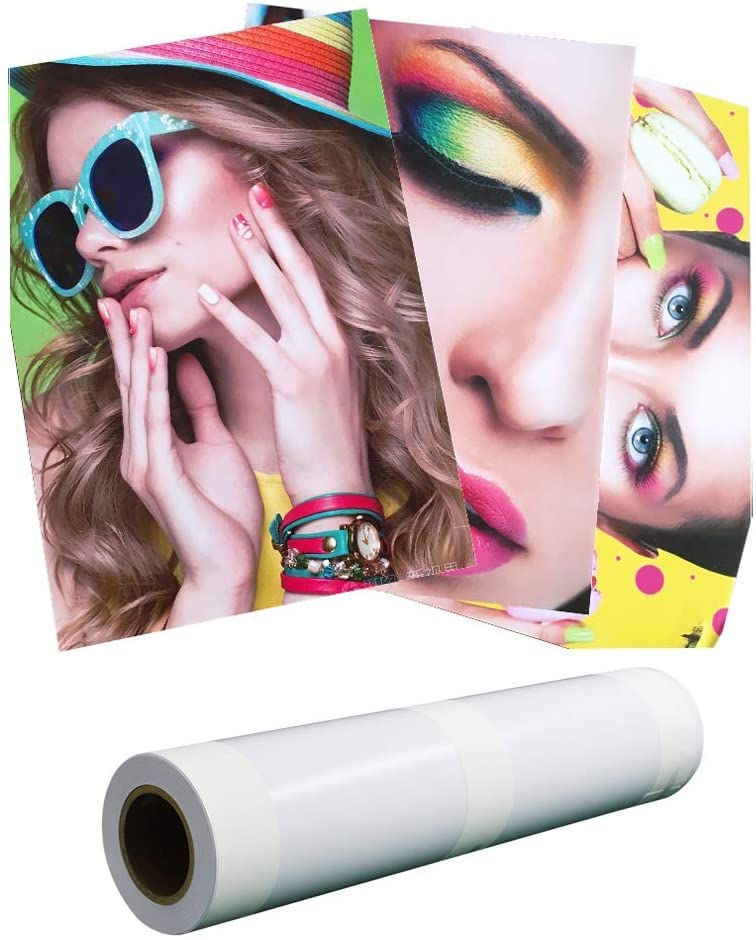 Premium Matte & Glossy Photo Paper Roll - 7.8oz 10.8 Mil Inkjet Printer Paper for Outdoor Posters (54