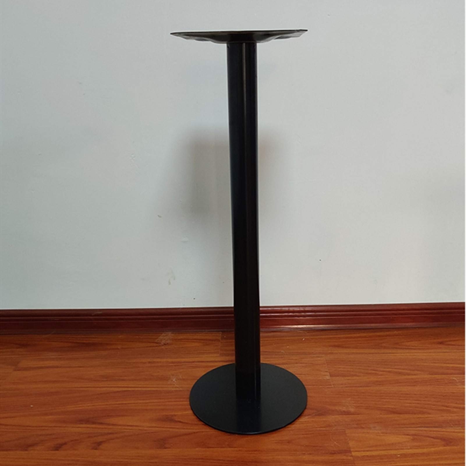 Heavy Duty Single Column Desk Leg - Black Metal Thickened Round Tube Bracket (40cm/15.7in) for Kitchen Breakfast Bar, Coffee Table, Workbench & Counter Support - Durable Furniture Leg for Home & Office Use