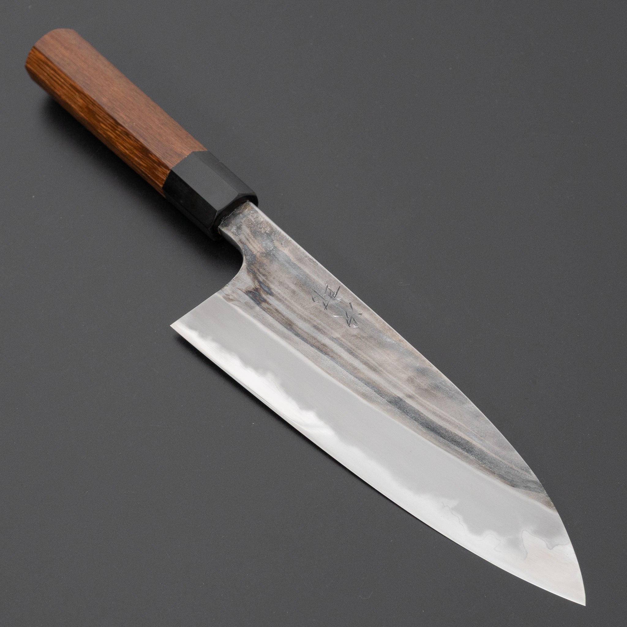 Premium Jiro Tsuchime Wa Santoku Knife 180mm - Japanese Damascus Steel Blade with Taihei Tagayasan Wood Handle - Perfect for Sushi, Vegetables & Meat Cutting - Professional Chef & Home Kitchen Essential