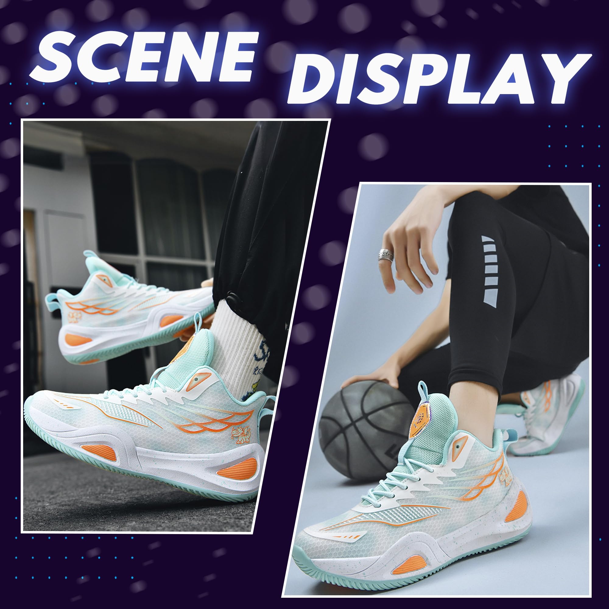 CJSPORX Unisex Basketball Shoes - Breathable Non-Slip Outdoor Sneakers for Men & Women | Perfect for Court Play, Street Fashion & Gym Workouts