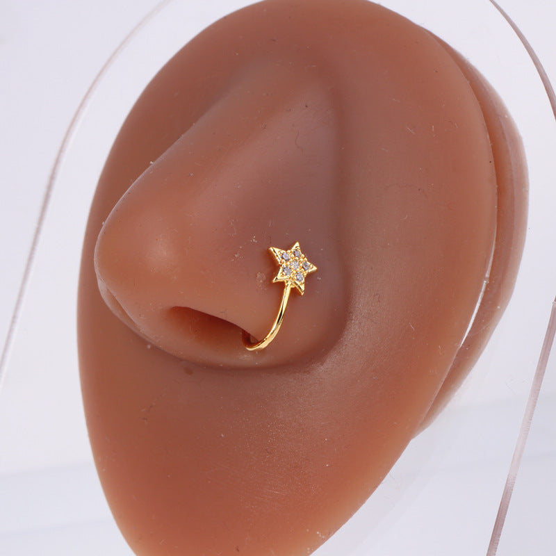18K Gold Bunny No Piercing Nose Cuff - Fake Nose Ring for Women | Trendy Non-Piercing Nose Jewelry for Parties, Weddings & Everyday Wear (HSPJ609)