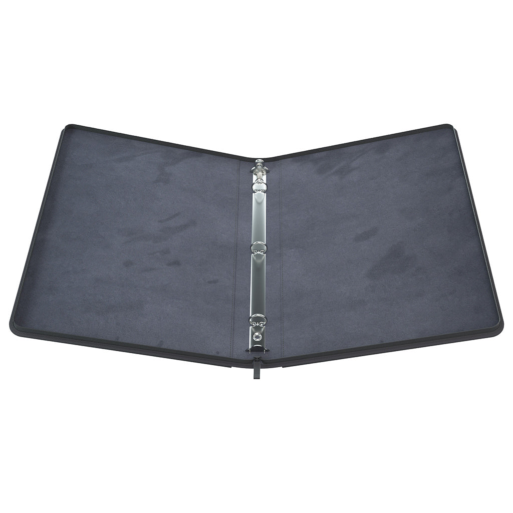 Slim Black Zip Up Ring Binder - 3 Ring Binder with Zipper Closure for School, Office & Organization | A4 Letter Size, Durable & Portable