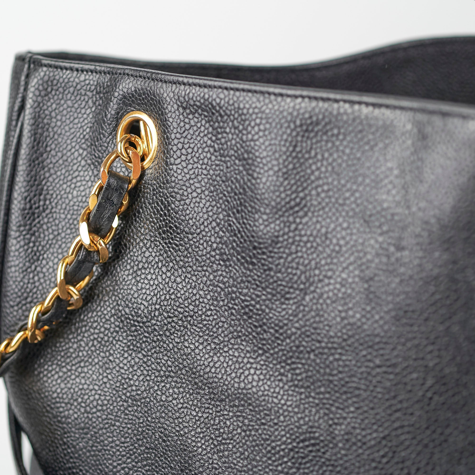 Chanel Caviar Leather Large Black Tote Bag for Women - Luxury Designer Handbag for Work, Travel & Everyday Use