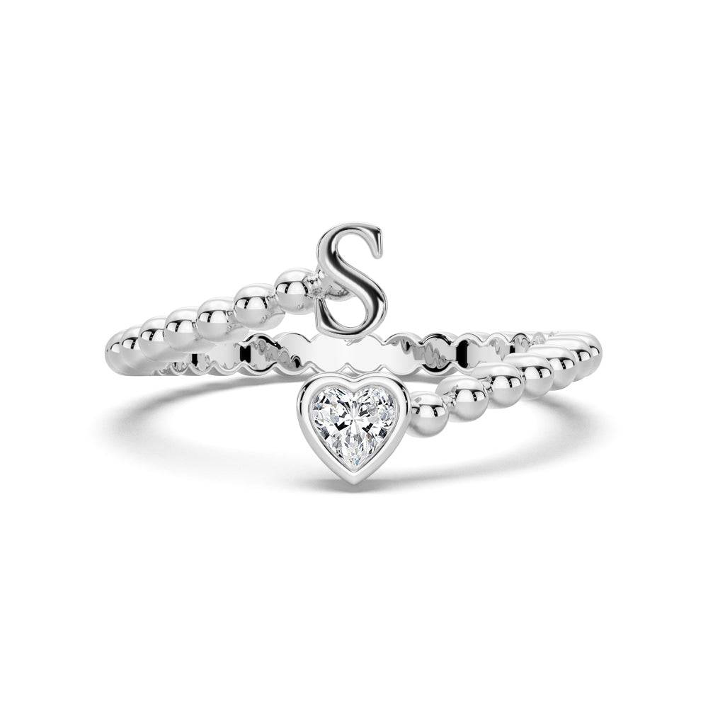 Lab Grown Diamond Personalized Initial Promise Ring for Women - Custom Engraved 14K Gold/White Gold Name Letter Ring - Perfect for Anniversaries, Engagements & Special Occasions