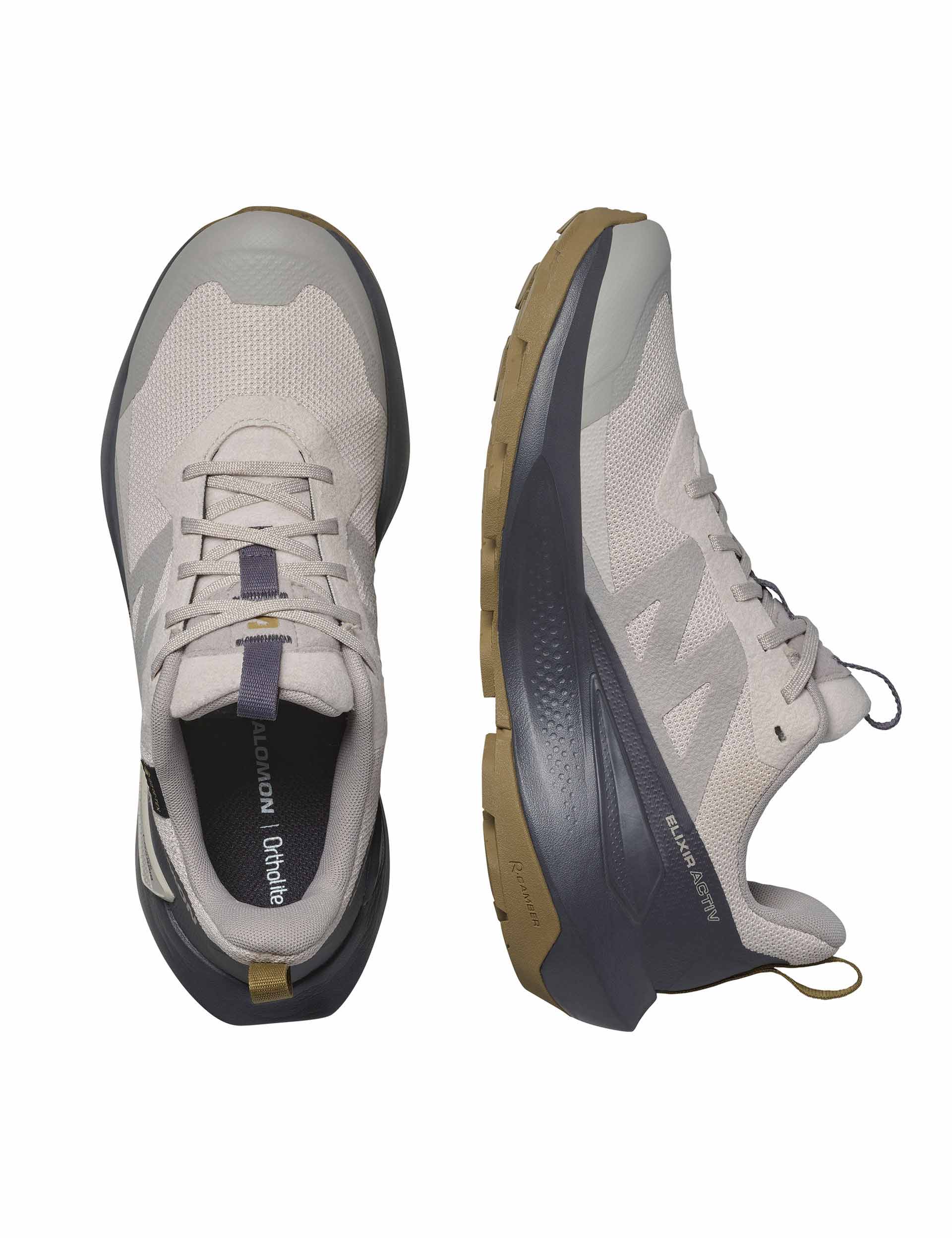 Elixir Activ Gore-Tex Hiking Boots - Waterproof & Breathable - Silver Cloud/Nine Iron/Gothic Olive - Perfect for Outdoor Adventures & Trail Running