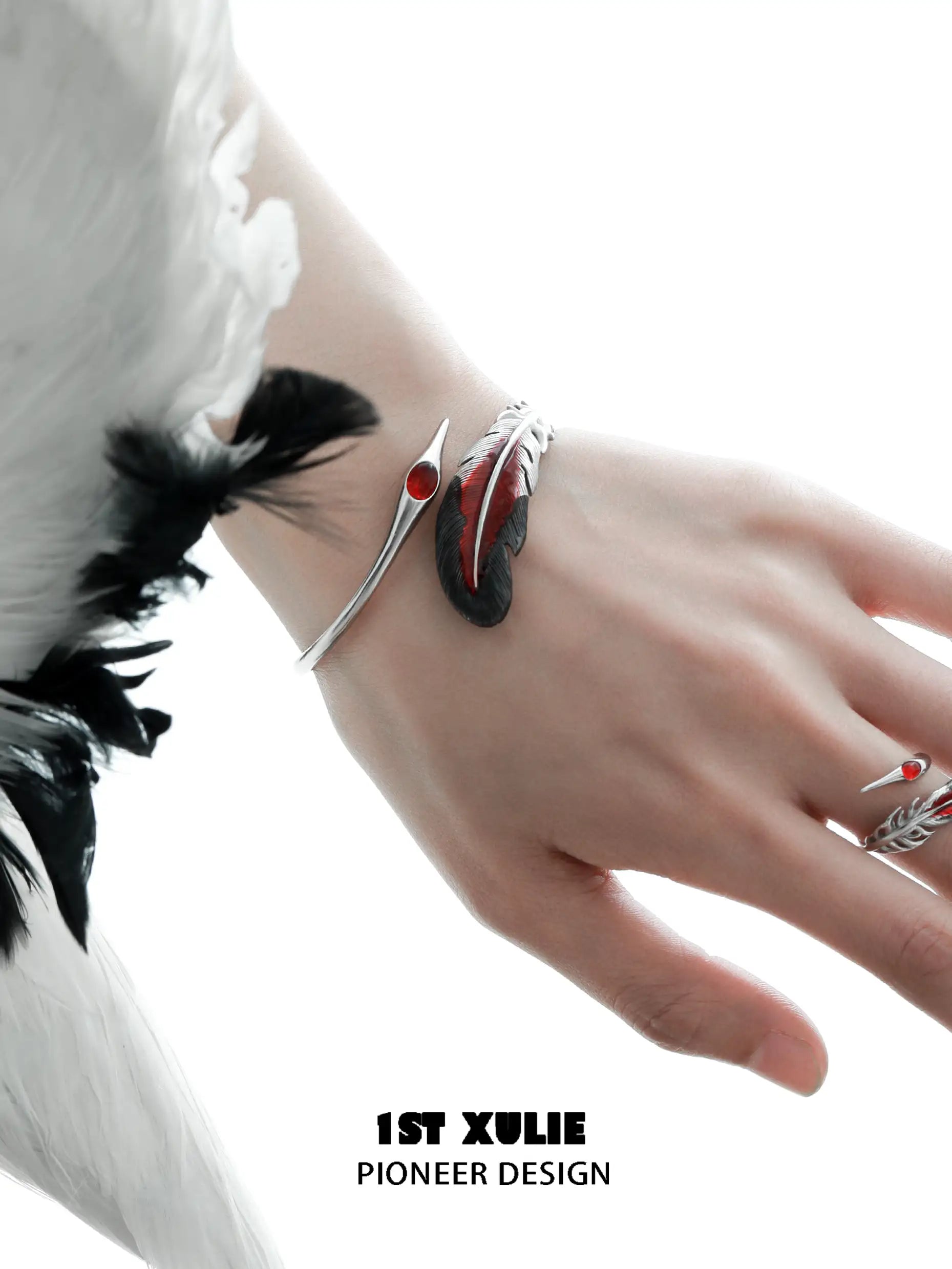 18K Gold Plated Feather Bangle Bracelet - Soaring Cranes Design | Elegant Women's Jewelry Gift for Birthday, Anniversary & Special Occasions