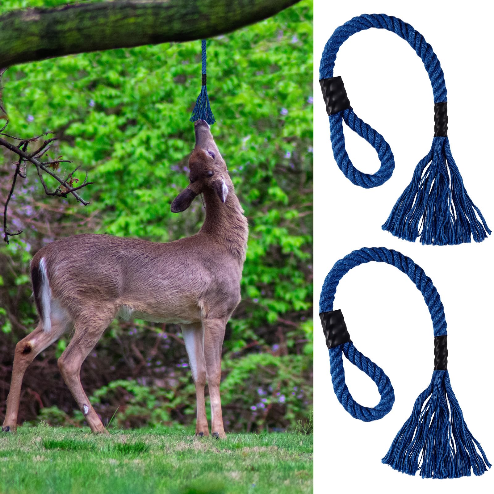 2 Pack 30 Inch Hemp Scent Rope for Deer Hunting - Natural Deer Attractant Scrape Rope, Durable Hemp Hunting Accessories for Deer Scents (Perfect for Tree Hanging & Trail Marking)