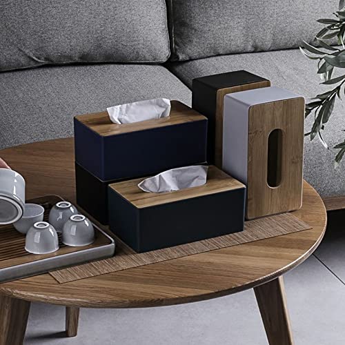 Premium Wooden Tissue Box Holder - Home & Car Decor Storage