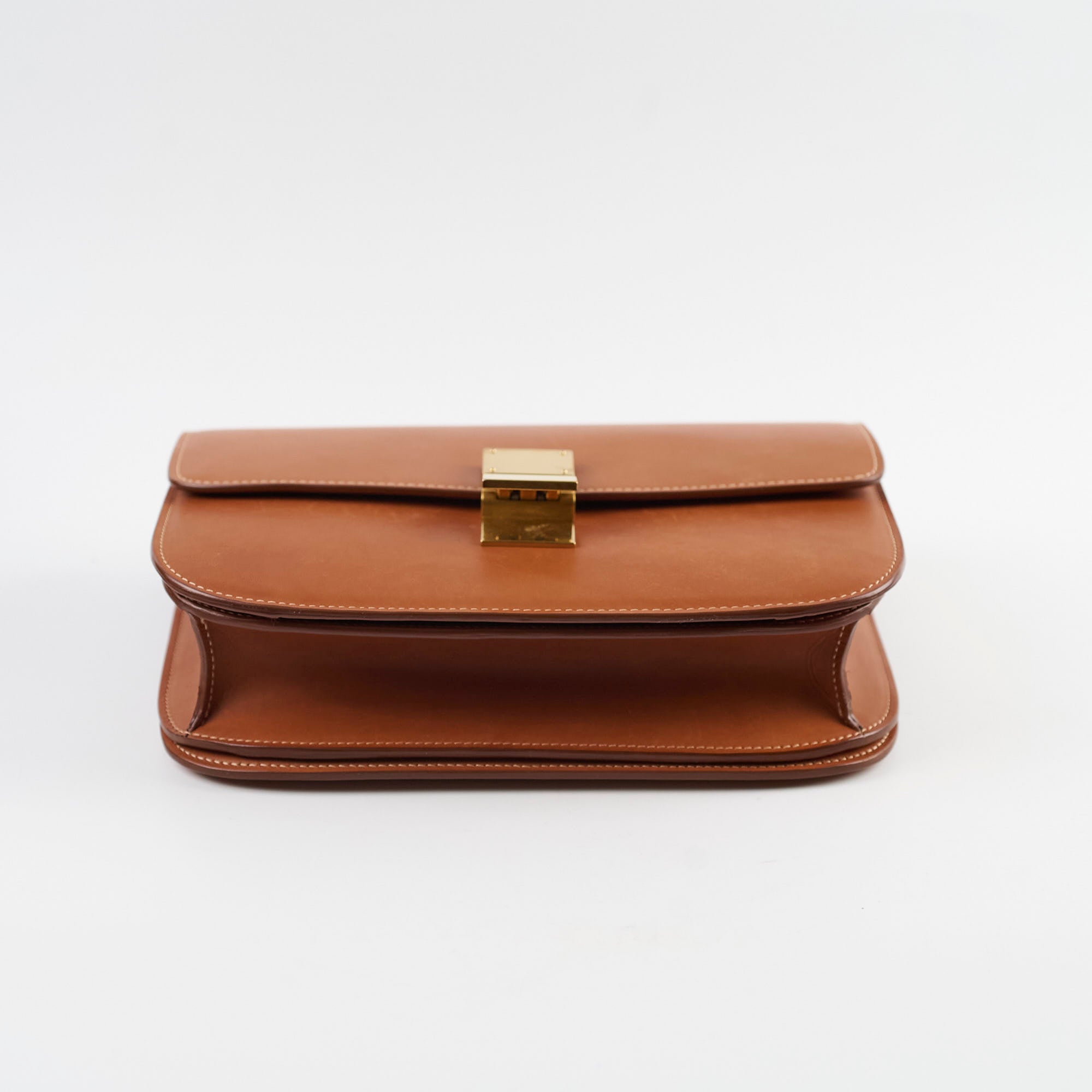 Celine Medium Box Bag in Tan - Classic Leather Crossbody Handbag for Women | Perfect for Work, Travel & Everyday Use