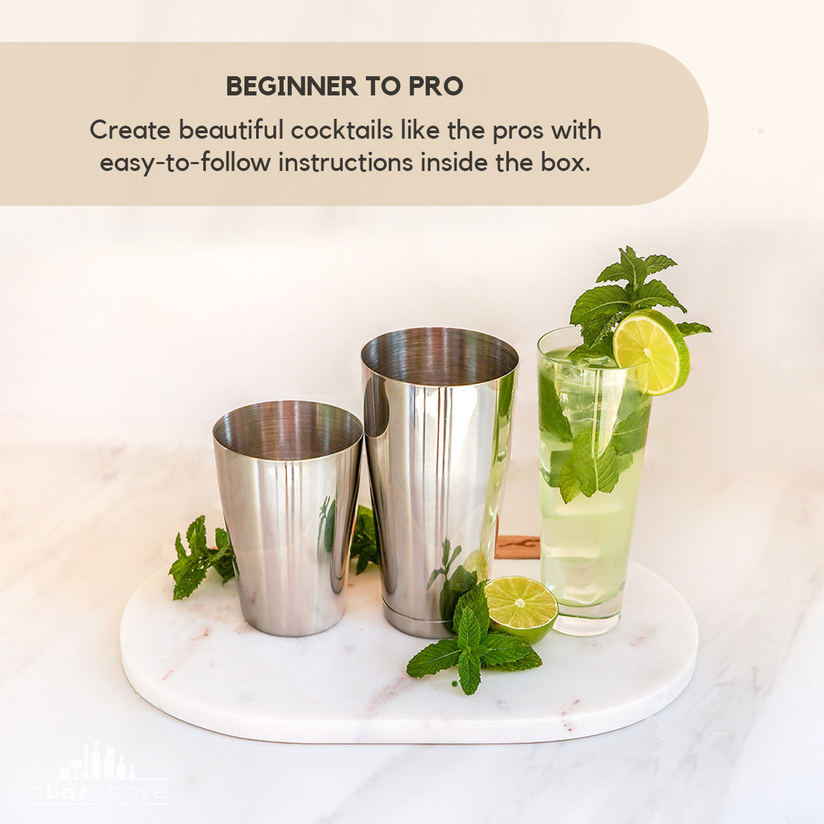 Premium Stainless Steel Cocktail Boston Shaker Bar Set - Professional Mixing Tool for Bartenders, Home Bars & Cocktail Enthusiasts - Perfect for Mojitos, Martinis & Whiskey Sours
