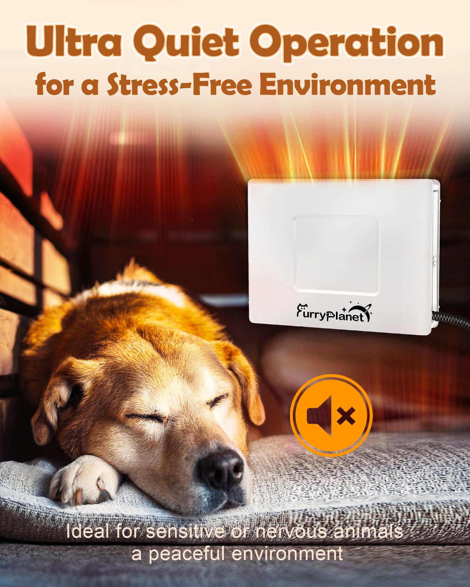 400W Dog House Heater with Thermostat - Adjustable Temperature Outdoor Pet Heater for Dogs & Cats - 6.5FT Chew Proof Cord & Overheat Protection - Perfect for Winter Dog Houses, Chicken Coops & Outdoor Shelters (White)