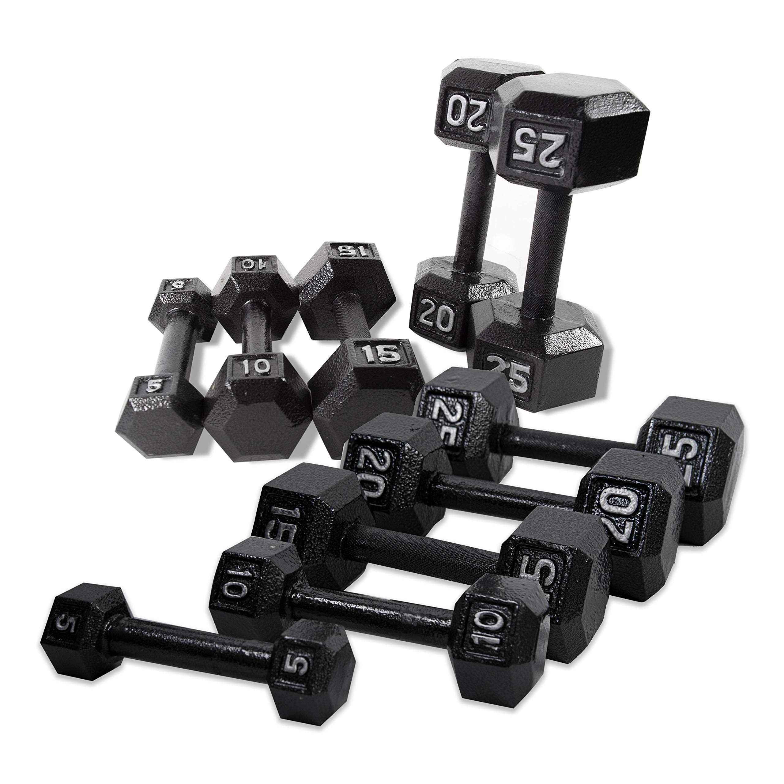 CAP Barbell 150 Pound Cast Iron Dumbbell Set - Heavy Duty Black Weights for Home Gym, Strength Training & Workout | Perfect for Weightlifting, CrossFit & Fitness Enthusiasts