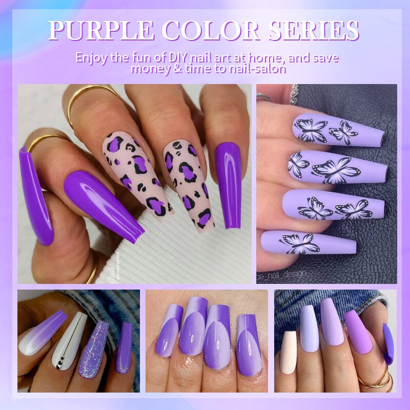 Purple Series Gel Nail Polish 10ml - Long-Lasting UV/LED Soak Off Gel for Manicures & Pedicures - Perfect for Nail Salons & DIY Home Nail Art