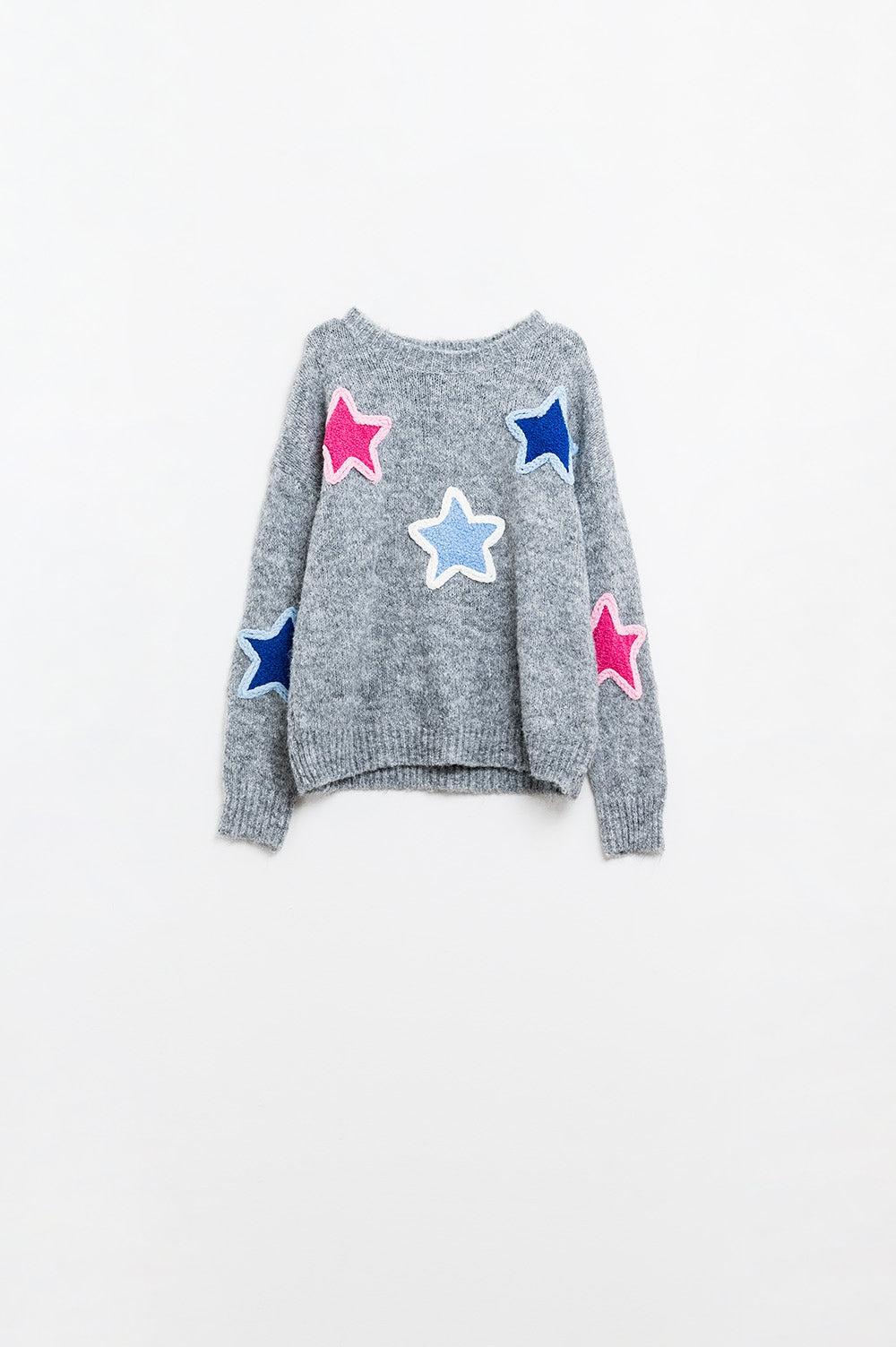 Embroidered Star Pullover Sweater - Women's Casual Knit Top for Fall & Winter | Perfect for Cozy Outfits, Layering & Holiday Gatherings