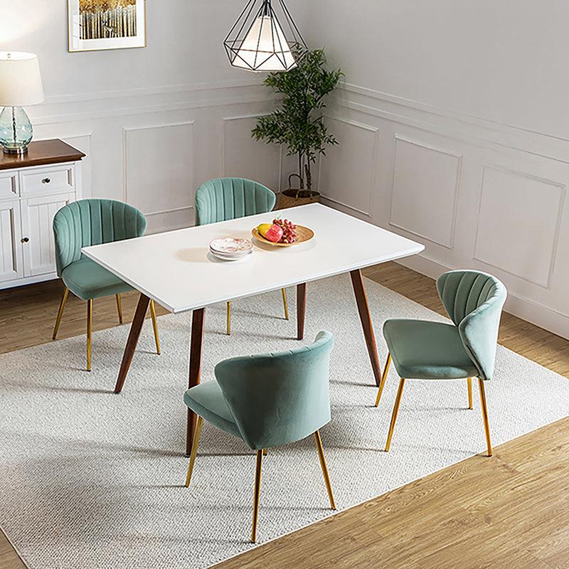 Modern Dining Chairs Set of 4 - Mid Century Metal Leg Side Chairs for Kitchen, Dining Room & Office - Aruna Contemporary Upholstered Seating