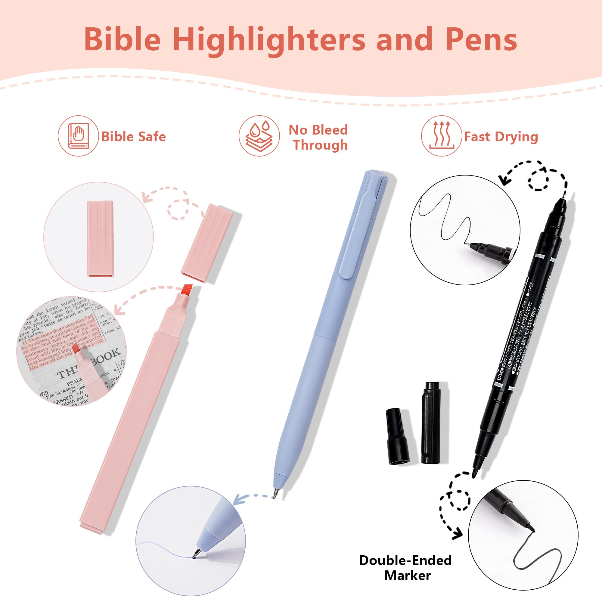 Vienrose Bible Journaling Kit - 75 No Bleed Highlighters & Pens, Bible Study Supplies with Tabs for Women | Perfect for Scripture Study, Church Notes & Christian Gift Giving