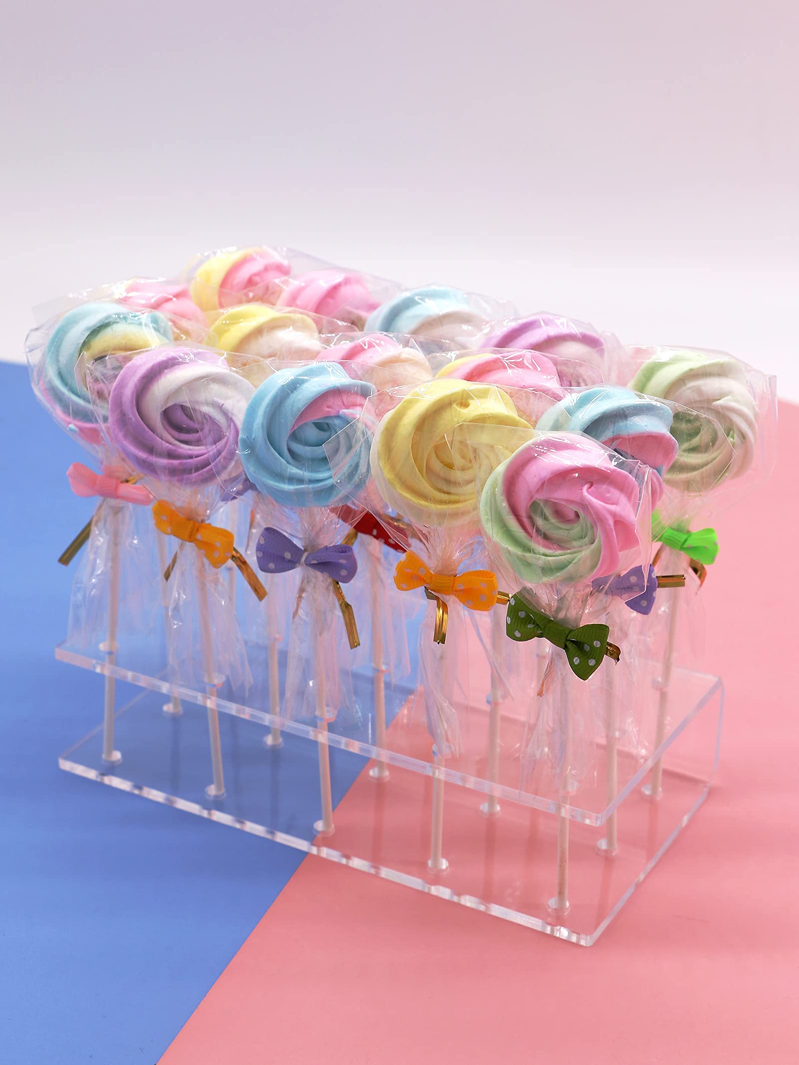 15 Holes Clear Acrylic Lollipop Stand - Cake Pop Display Holder for Wedding, Birthday Party, Baby Shower - Perfect for Dessert Table Decorations and Candy Buffet Displays