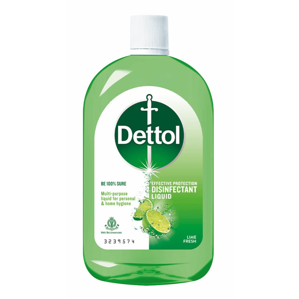 Dettol Lime Fresh Disinfectant Liquid - 1L for Floor Cleaning, Surface Disinfection & Personal Hygiene | Kills 99.9% Germs | Ideal for Homes, Hospitals & Schools