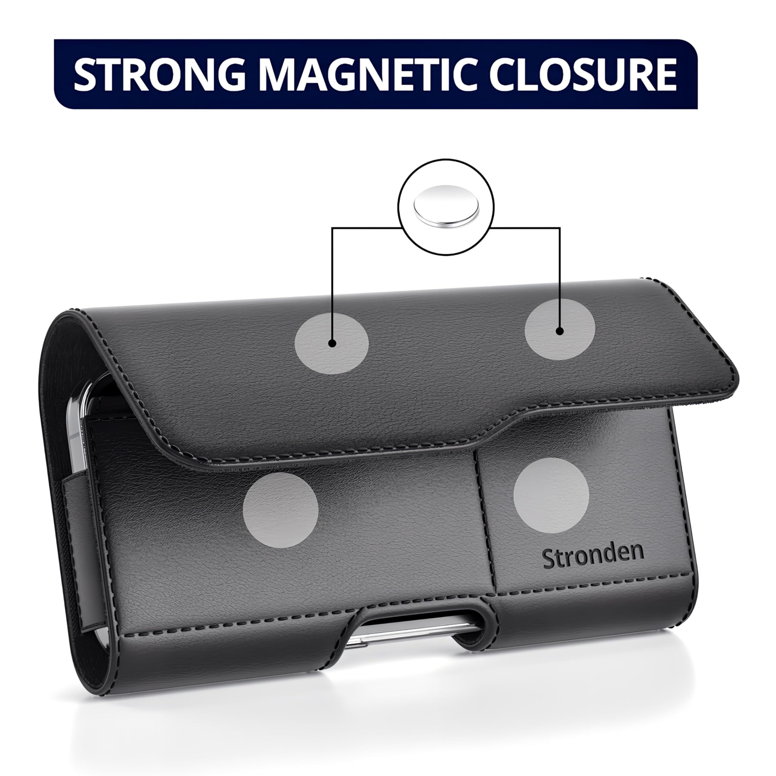 Premium Magnetic Leather Holster for Samsung Galaxy S25/S24/S23/S22/S21 Ultra - Slim Fit Belt Case Pouch with Secure Closure | Perfect for Work, Travel & Outdoor Activities