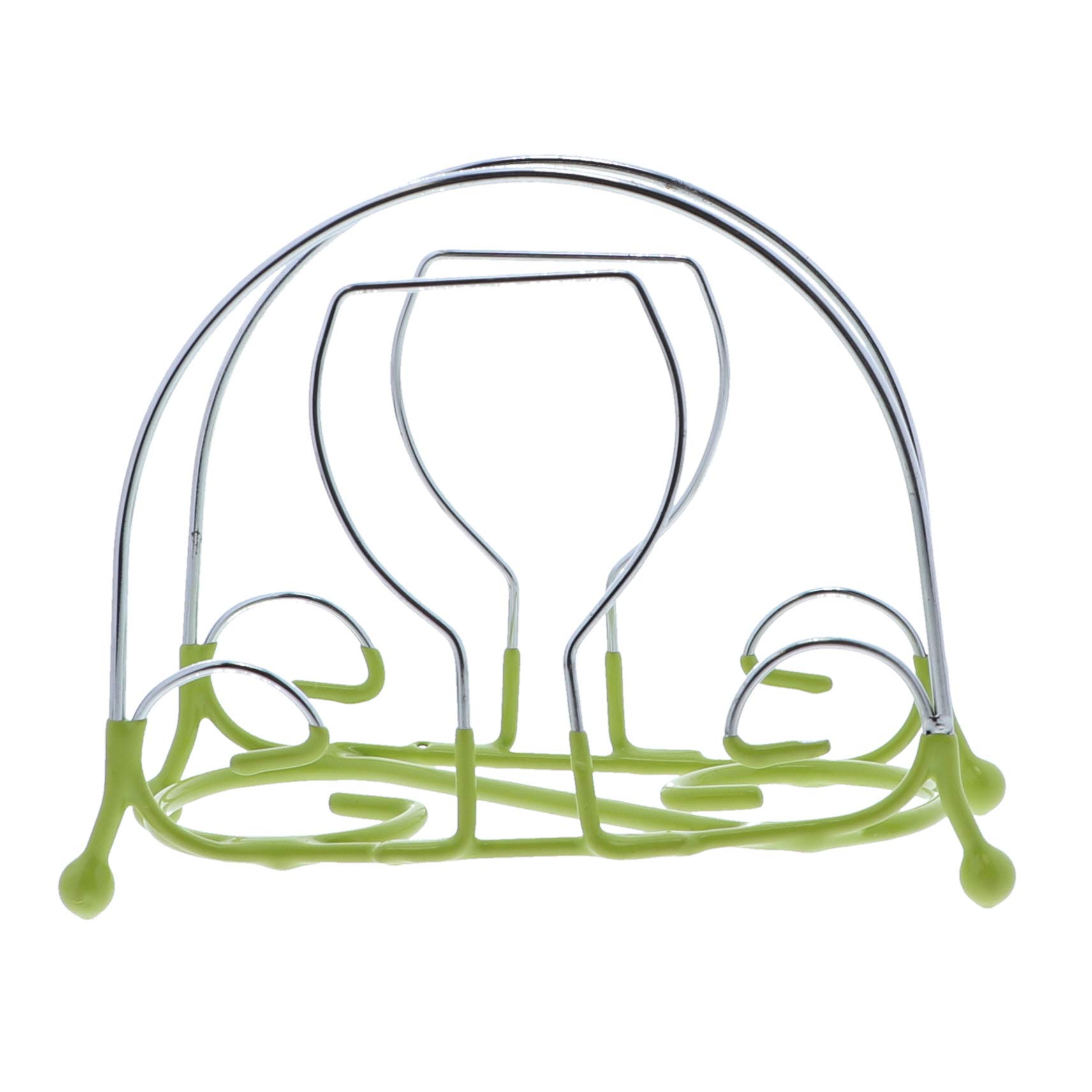 Elegant Green Wine Glass Design Wire Napkin Holders for Kitchen - Perfect for Dining Tables, Restaurants & Party Decor
