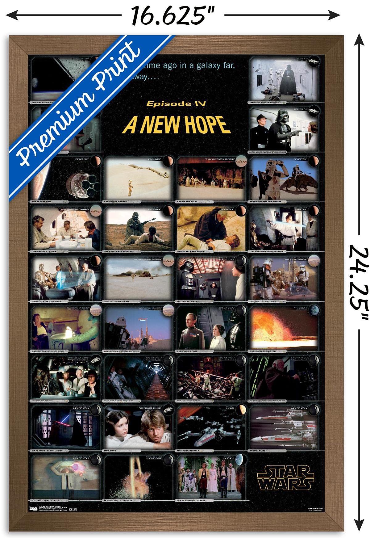 Trends International Star Wars: A New Hope Framed Wall Poster - 14.725 x 22.375 Inches, Bronze Frame - Perfect for Home Theater, Game Room & Office Decor