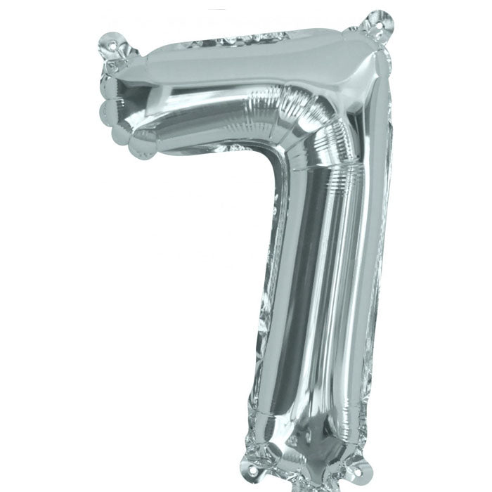 35cm Silver Number Air Filled Foil Balloons - Perfect for Birthday Parties, Anniversaries & Special Celebrations