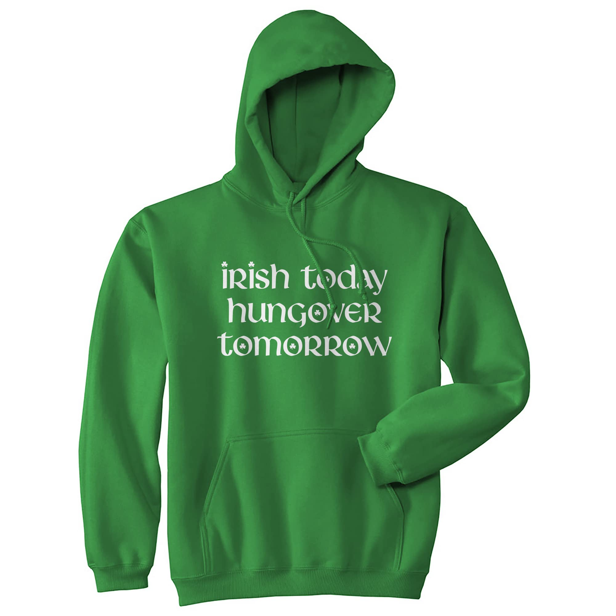 Funny Irish Today Hungover Tomorrow Unisex Hoodie - St. Patrick's Day Drinking Graphic Novelty Sweatshirt for Pub Crawls, Parades & Irish Pride Celebrations
