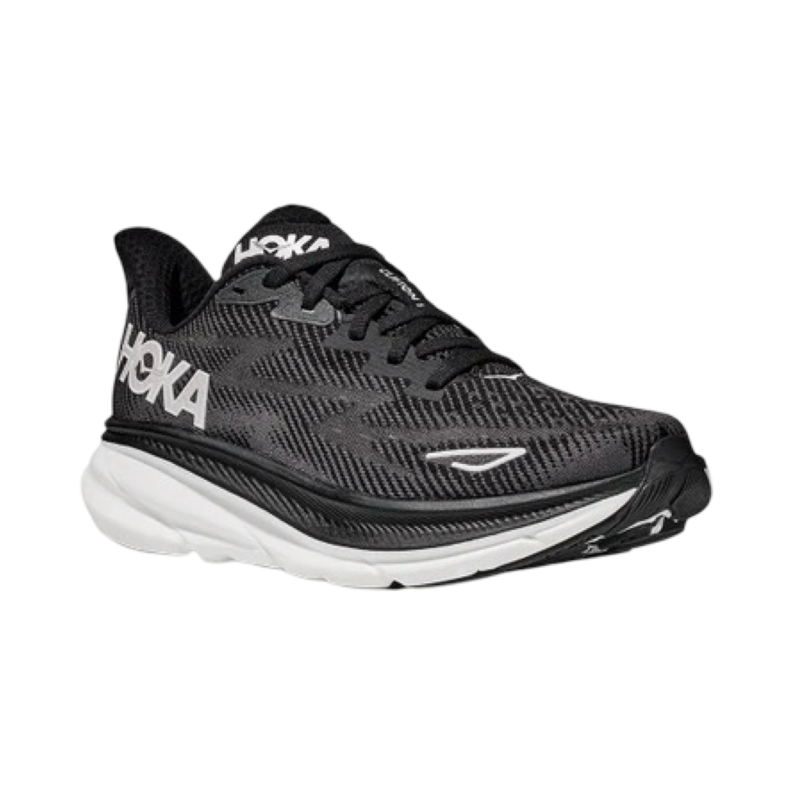 Hoka Clifton 9 Wide Men's Running Shoes - D Width Black & White | Lightweight Cushioned Sneakers for Jogging, Walking & Gym Workouts