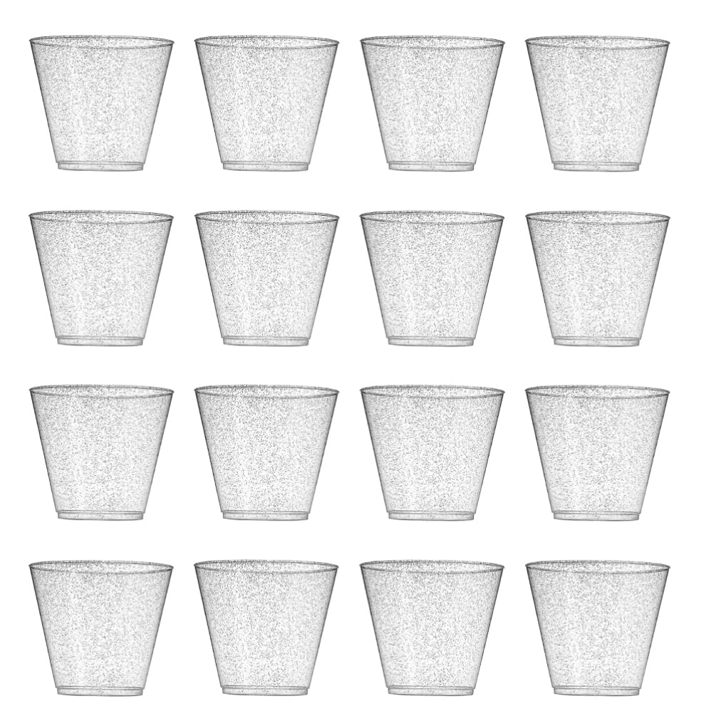 25-Piece Cabilock Plastic Dessert Bowls & Disposable Wine Cups Set - Glitter Tumblers, Shot Glasses & Cocktail Mugs for Wedding, Party, Birthday Supplies - Perfect for Desserts, Drinks & Celebrations