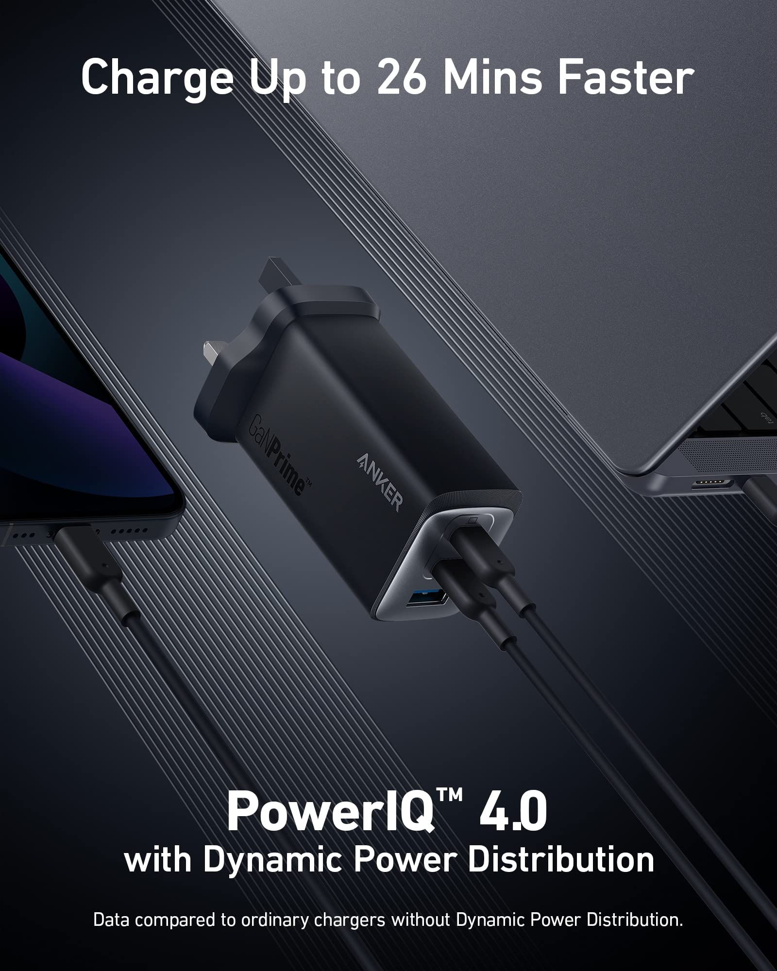 Anker 120W GaN USB C Wall Charger with PPS - 3-Port Fast Compact Charger for MacBook Pro/Air, iPad Pro, Galaxy S22/S21, Dell XPS 13, Note 20/10+, iPhone 15/14 Series - Perfect for Travel, Home & Office Use