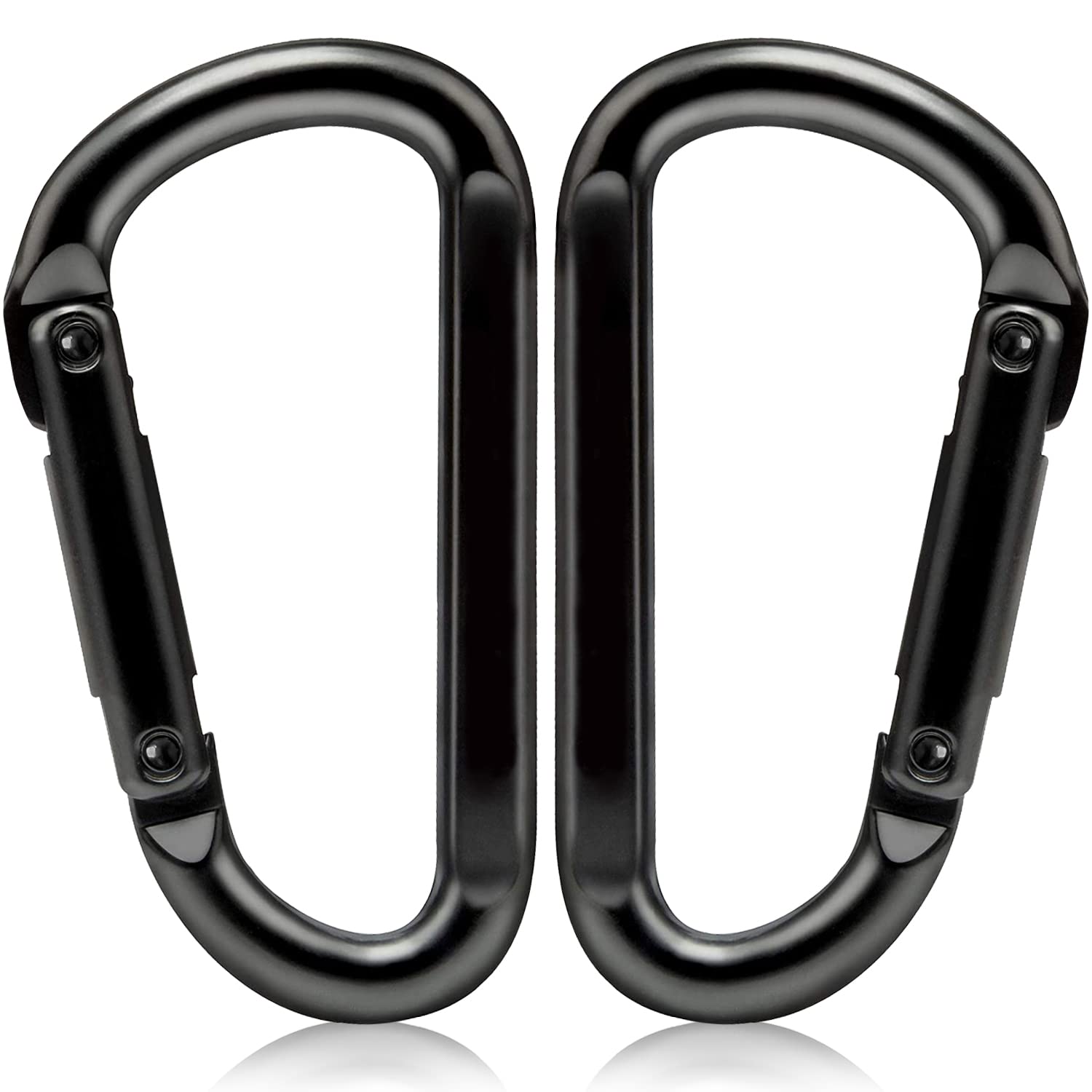Heavy Duty Carabiner Clips 860lbs - 3 Inch Iron Carabiners for Keys, Gym, Camping & Hiking Accessories - D-Ring Keychain Hooks for Hammocks, Backpacks & Outdoor Gear - Perfect for Rock Climbing, Dog Leashes & Tool Organization