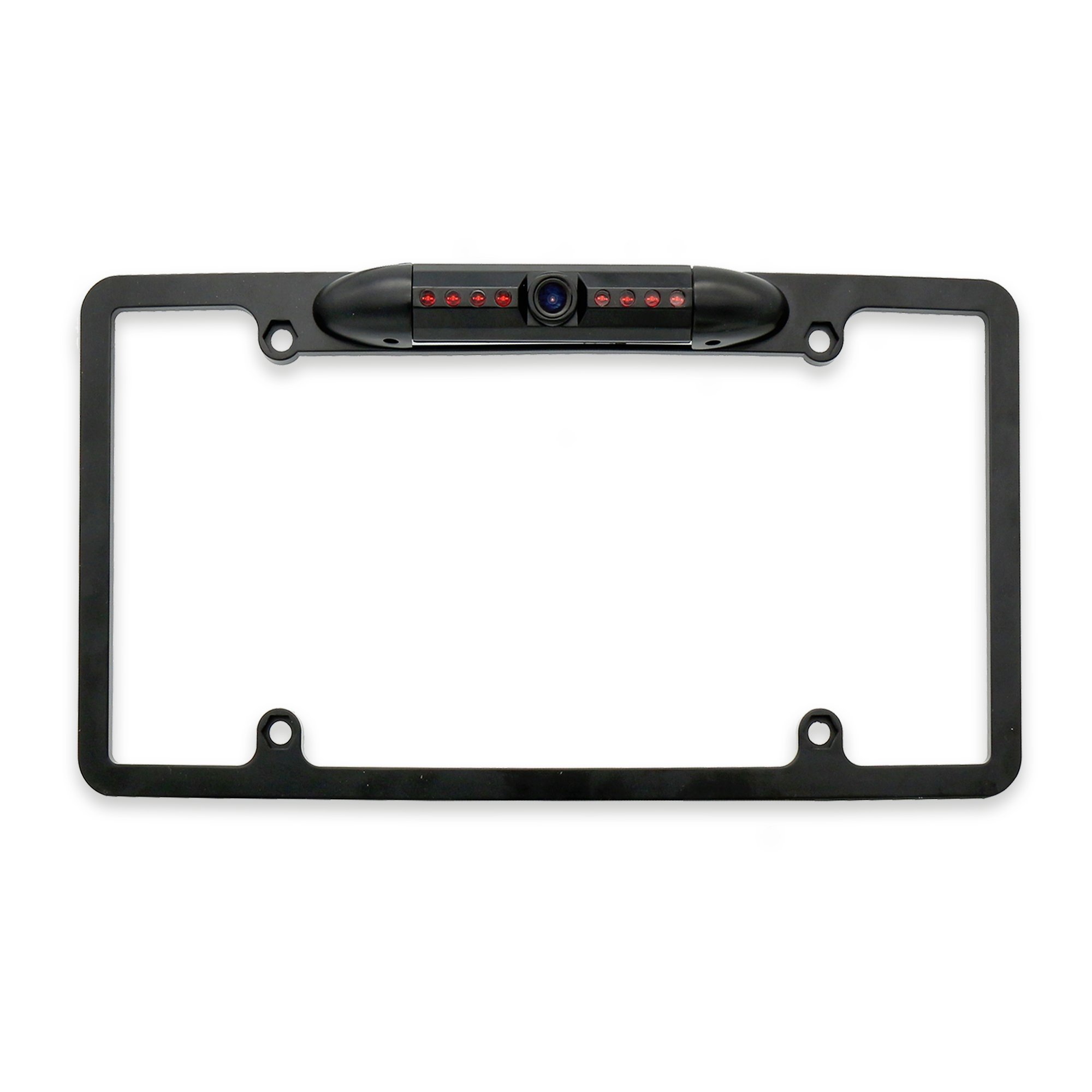 Master Tailgaters Universal Full License Plate Frame Backup/Front Camera - 8 IR LED Night Vision, IP68 Waterproof, 170° Wide Angle, Metal Construction with Parking Grid Lines - Perfect for Cars, Trucks & SUVs Parking Assistance & Night Driving Safety