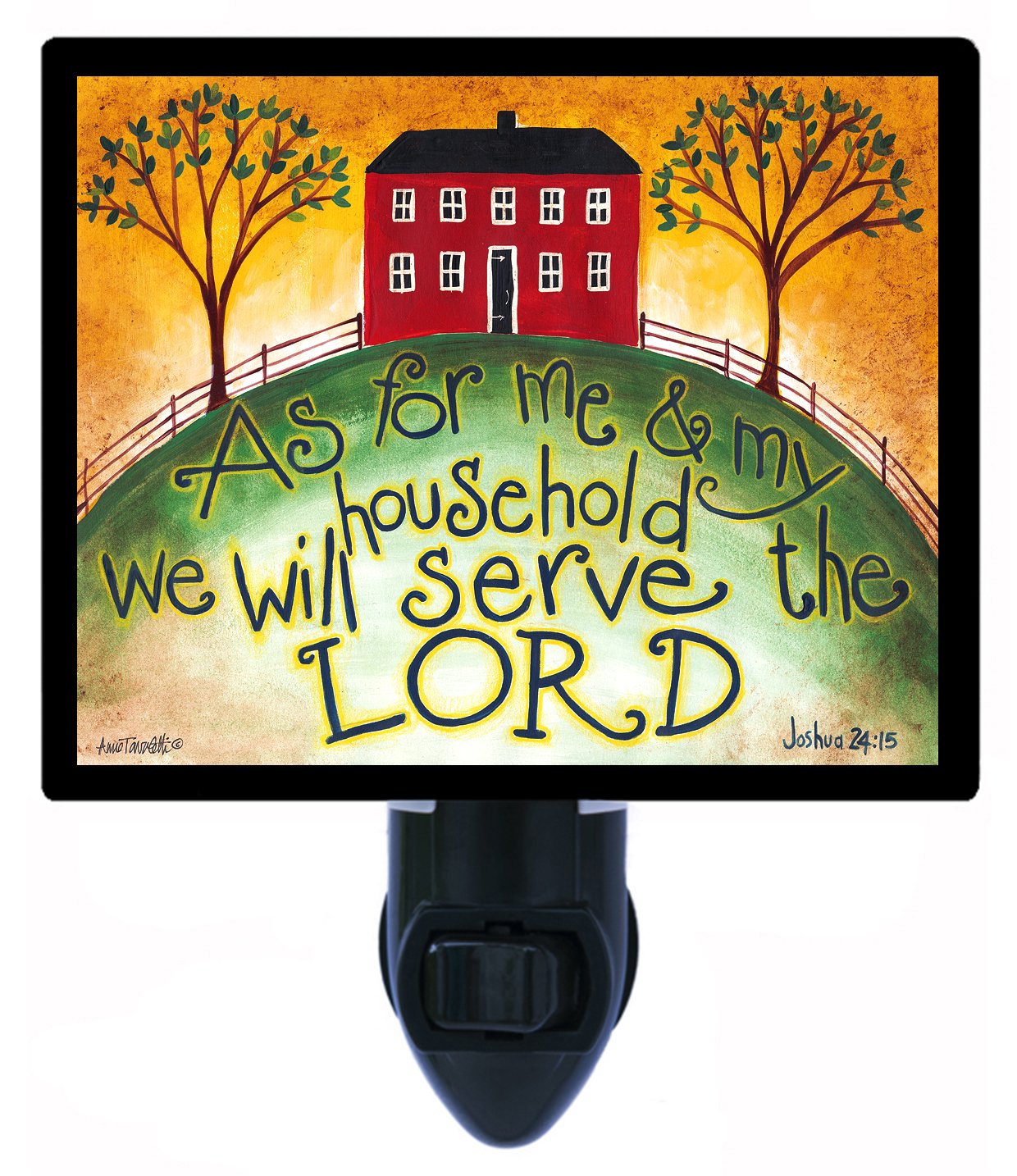 Joshua 24:15 Bible Verse LED Night Light - Religious Home Decor for Bedroom, Nursery, Prayer Room - Soft Glow for Nighttime Comfort & Spiritual Inspiration