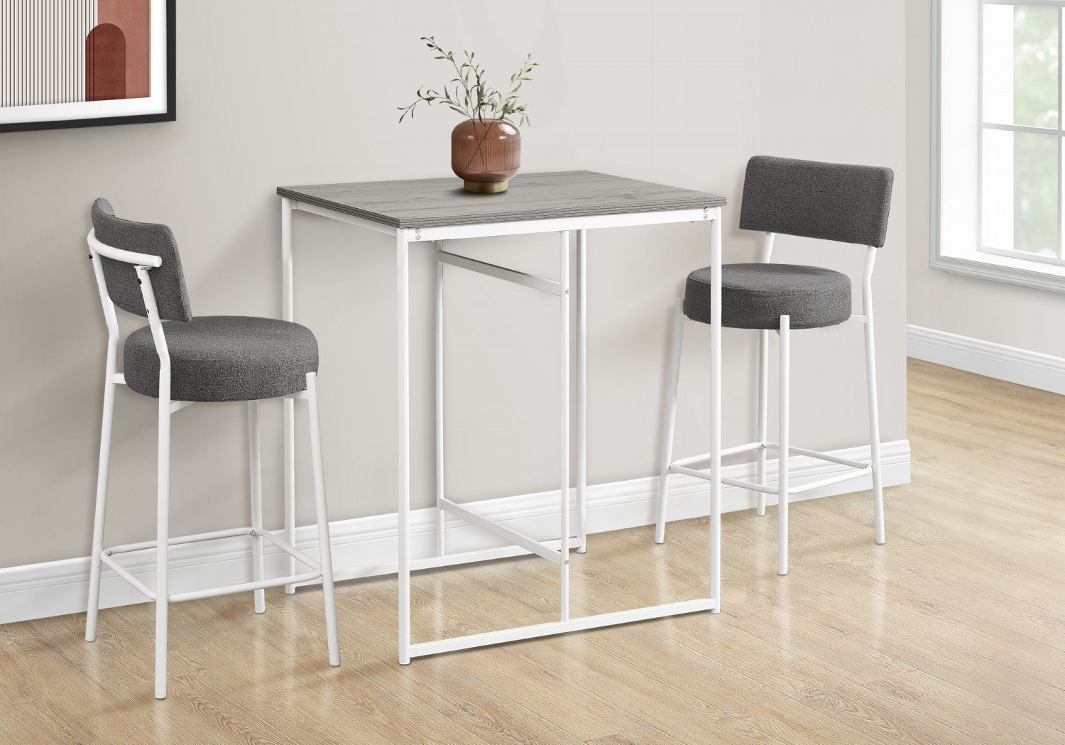 Brooke Counter Height Dining Table in Grey - Perfect for Small Spaces, Kitchen Nooks & Casual Dining Areas