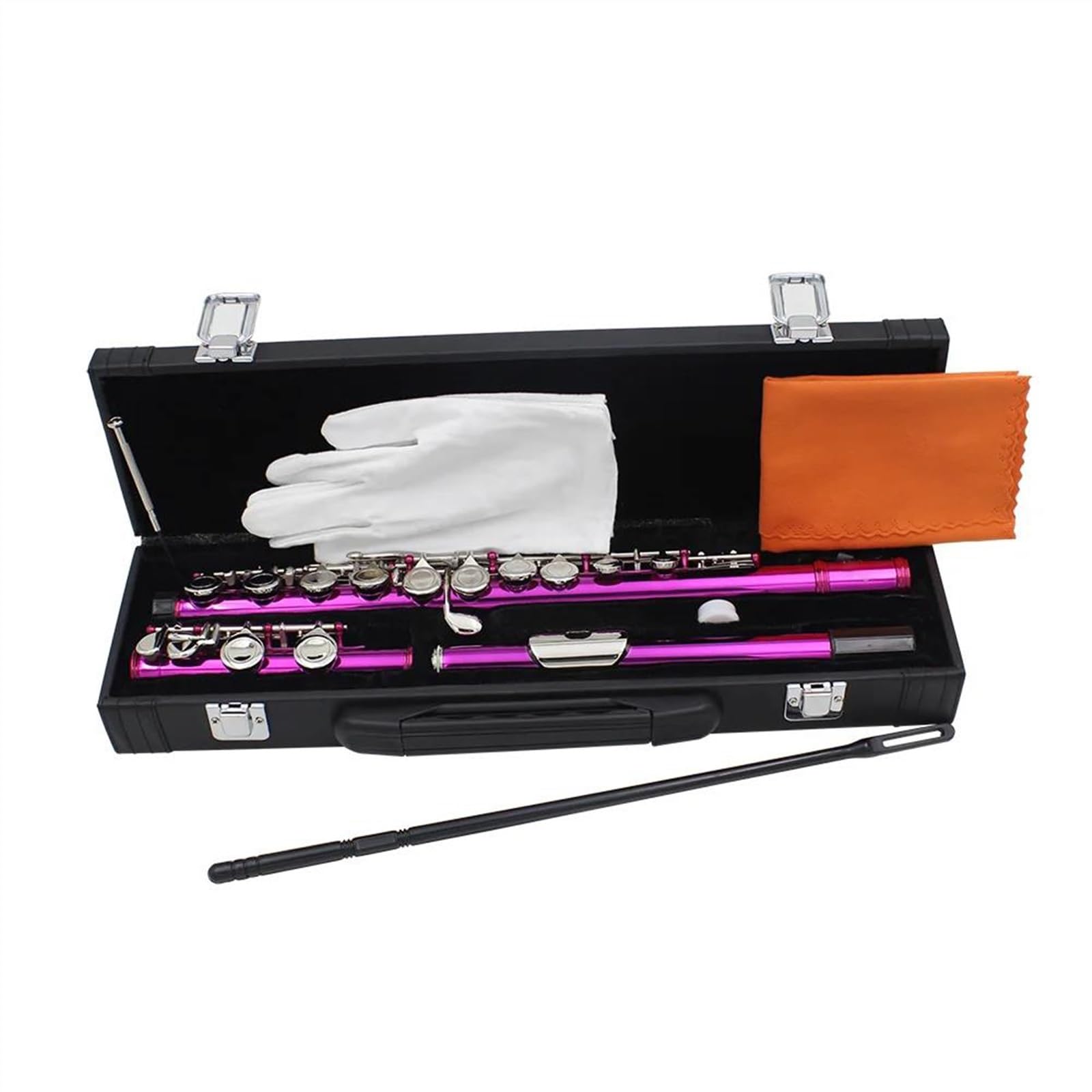 16-Hole Horizontal Brass Flute with Leather Case - Professional Woodwind Instrument for Beginners & Musicians - Perfect for Jazz, Classical & Folk Music Performances