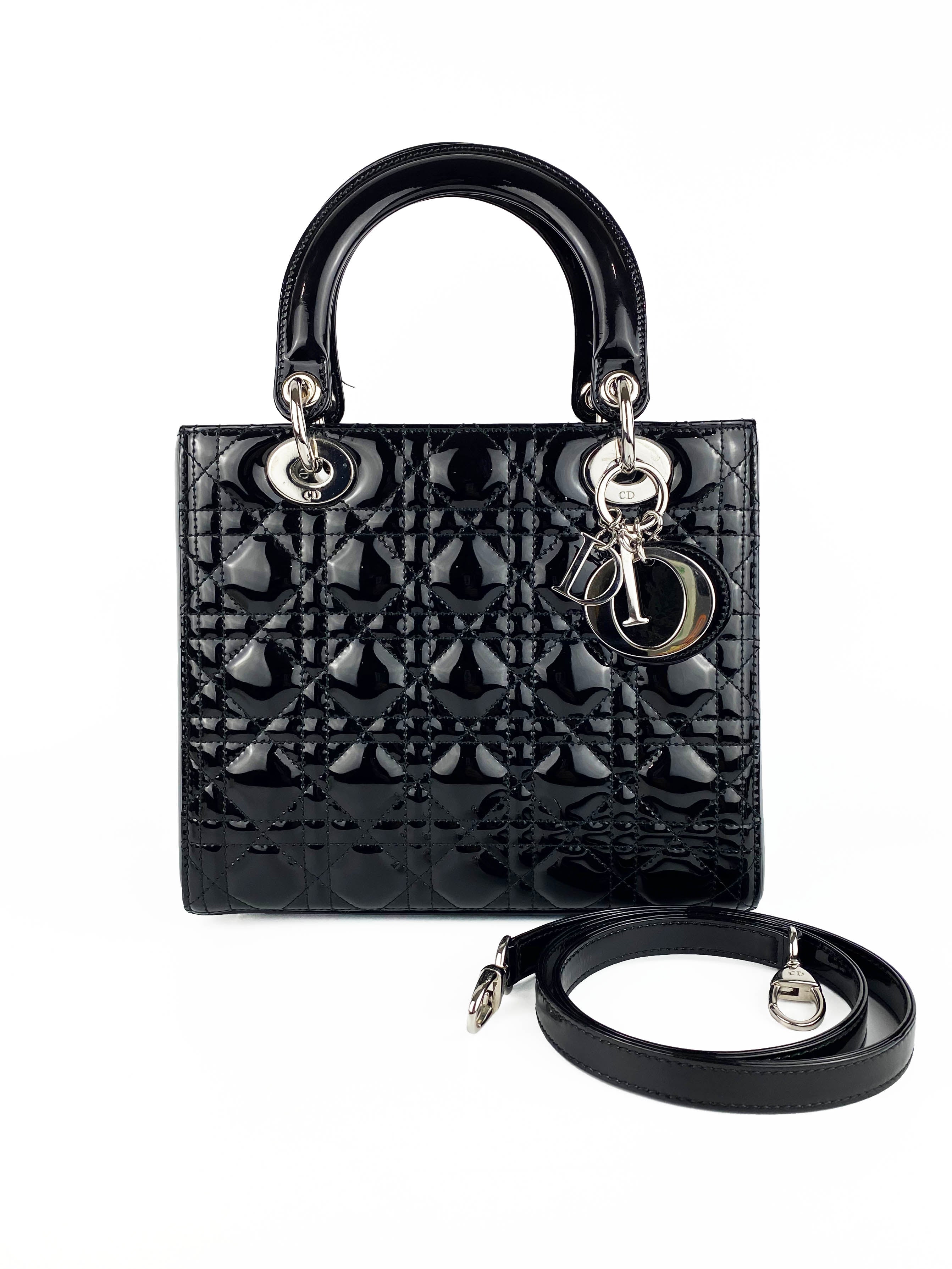 Christian Dior Medium Black Lady Dior Handbag - Luxury Designer Shoulder Bag for Women | Perfect for Parties, Weddings & Evening Events